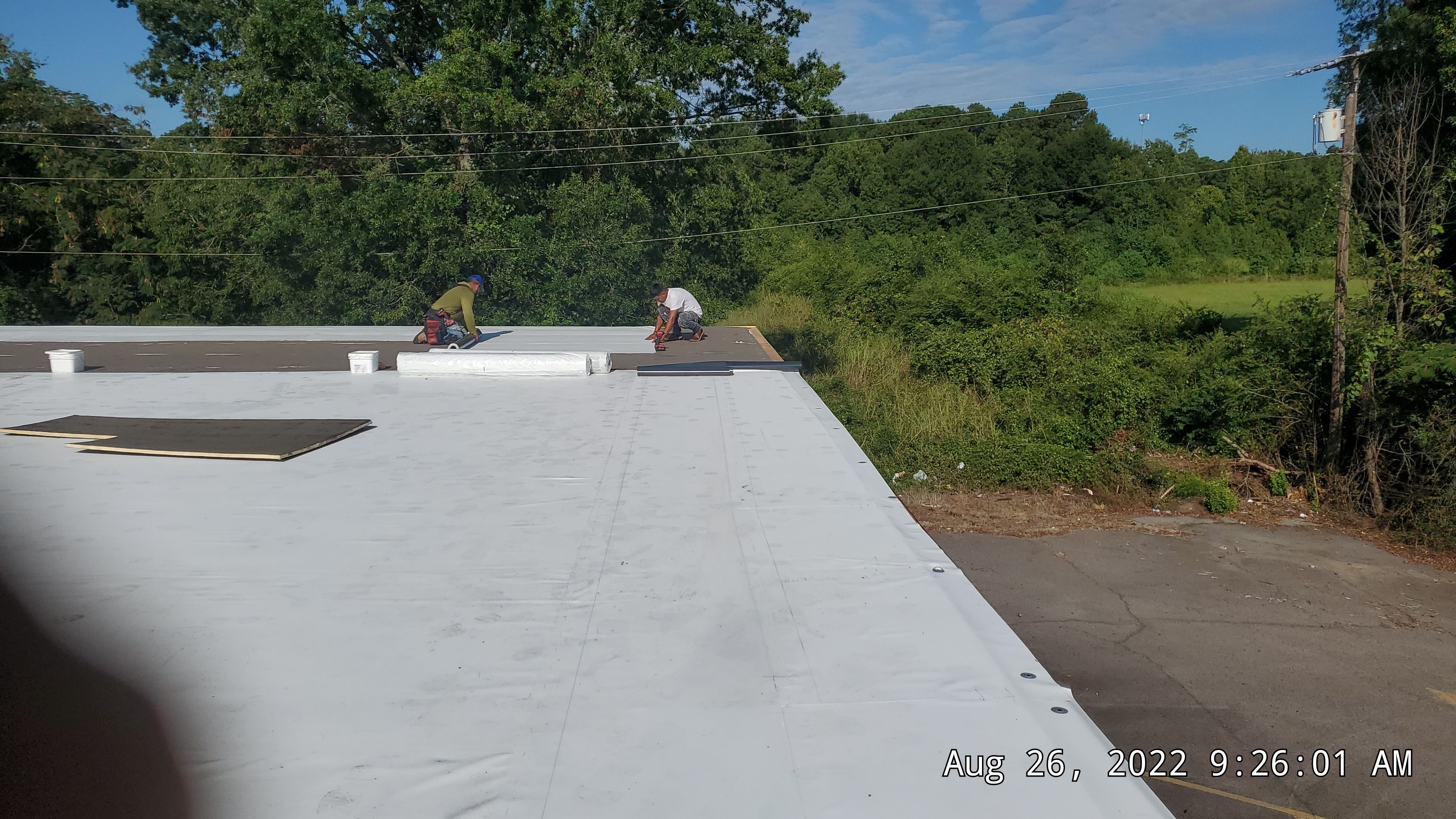 Commercial Roofing Installation using 50 mil PVC by Hostetler Roofing