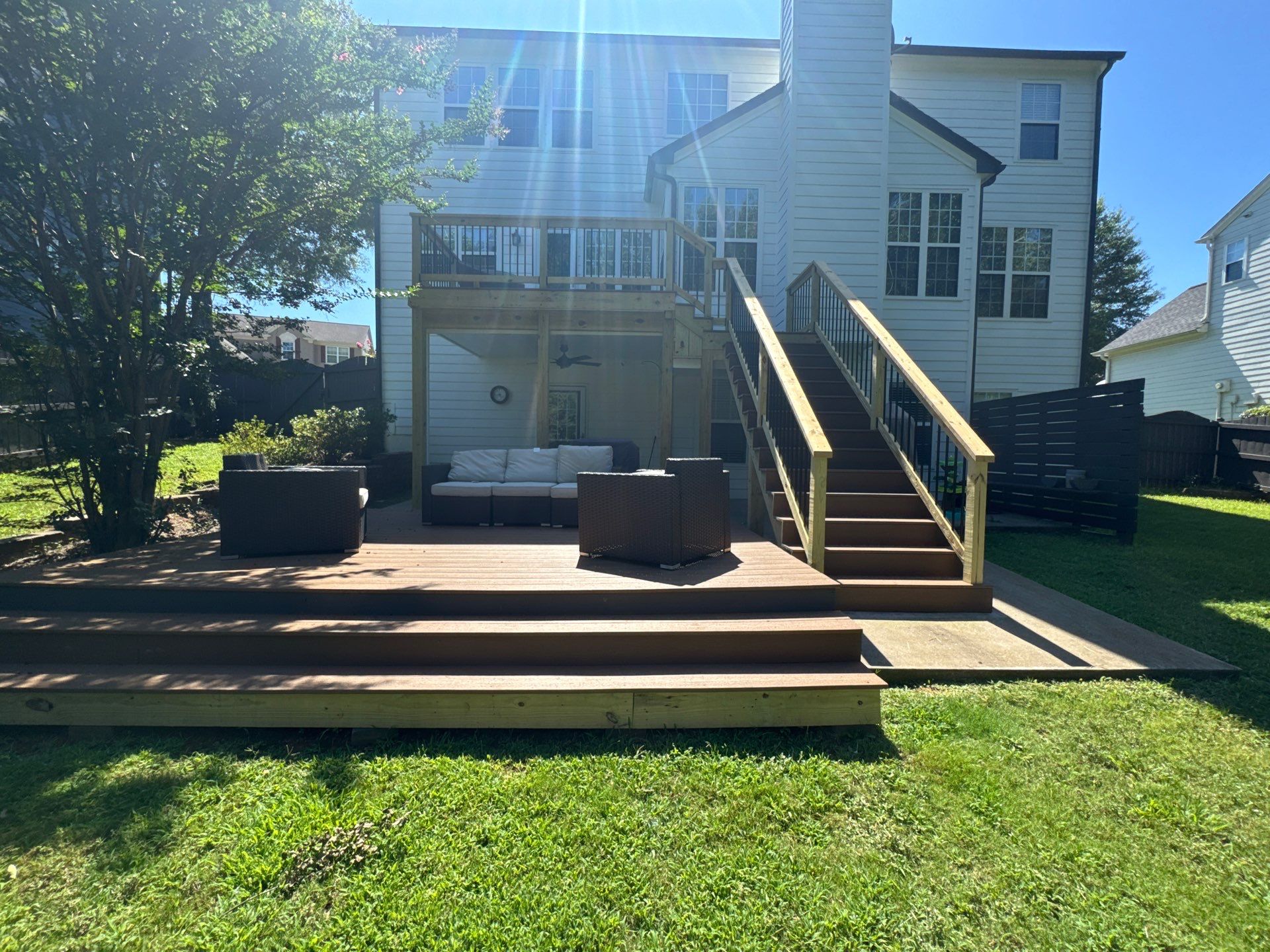 Multi-Level Composite Deck and Porch Renovation in Kennesaw by Swift Home Renovations