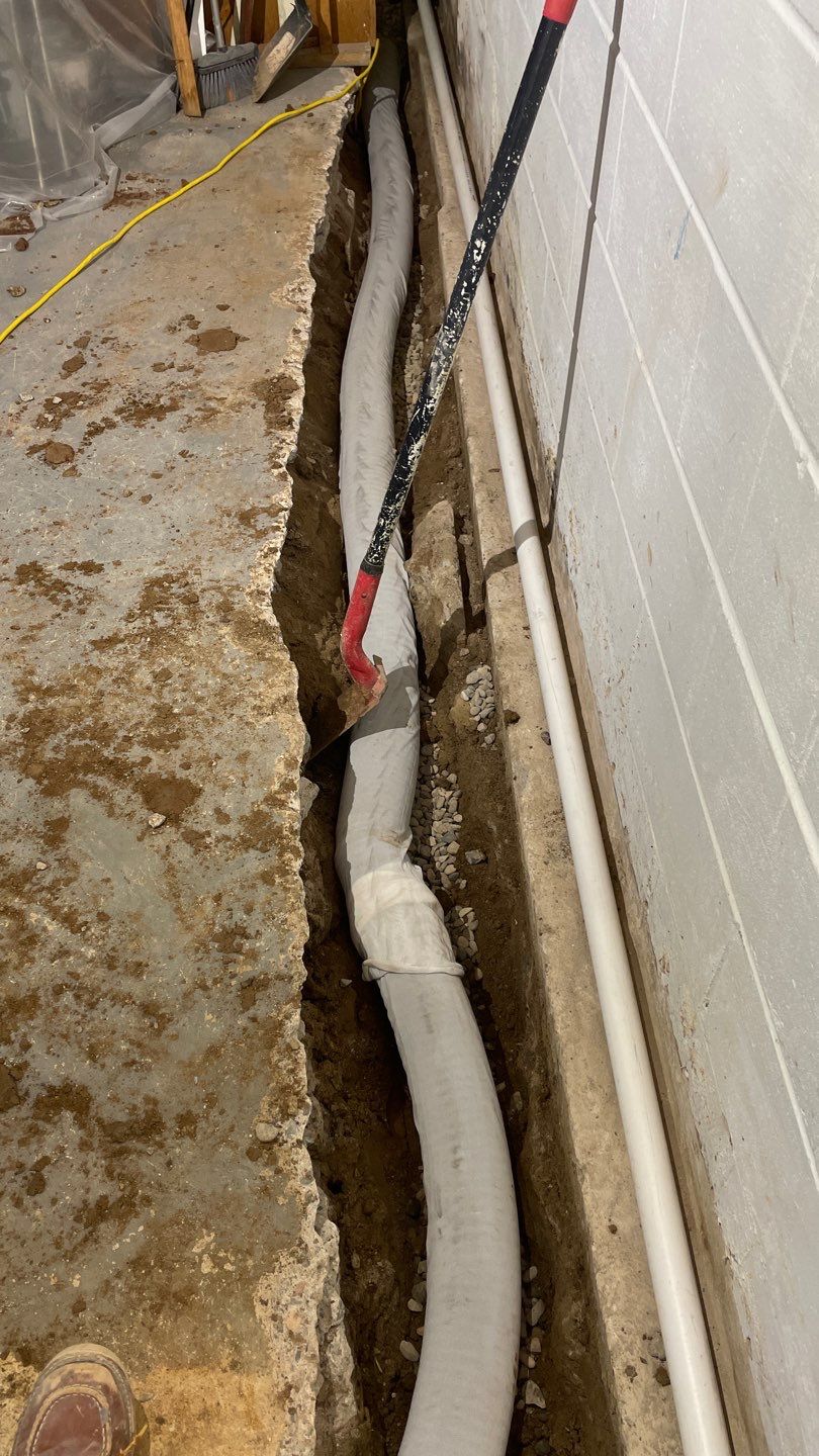 Interior Drain Tile Installation in Columbia Heights, MN by Waterproofing Northeast