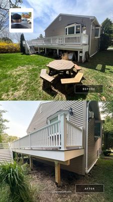 Deck Replacement using Trex Tropical Spiced Rum decking and Transcend White Railing