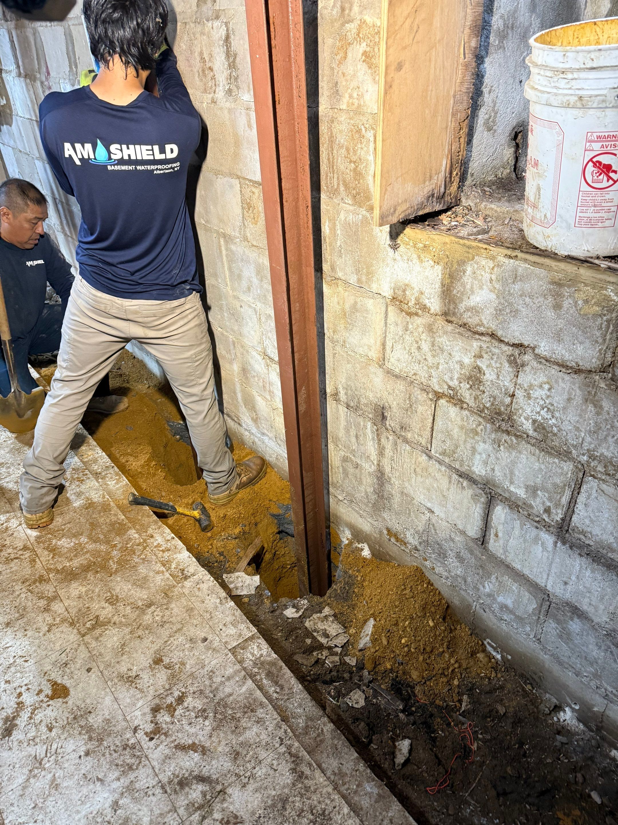 Hofman Ave. Elmont, NY by A.M. Shield Waterproofing, Corp.