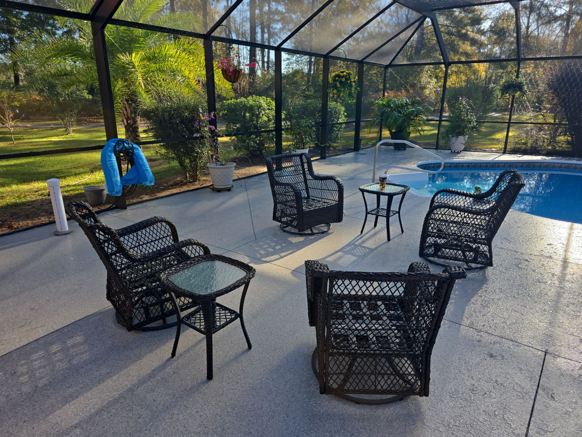 Make your backyard your very own PARADISE 🌴 by Deese Elite Concrete Coatings