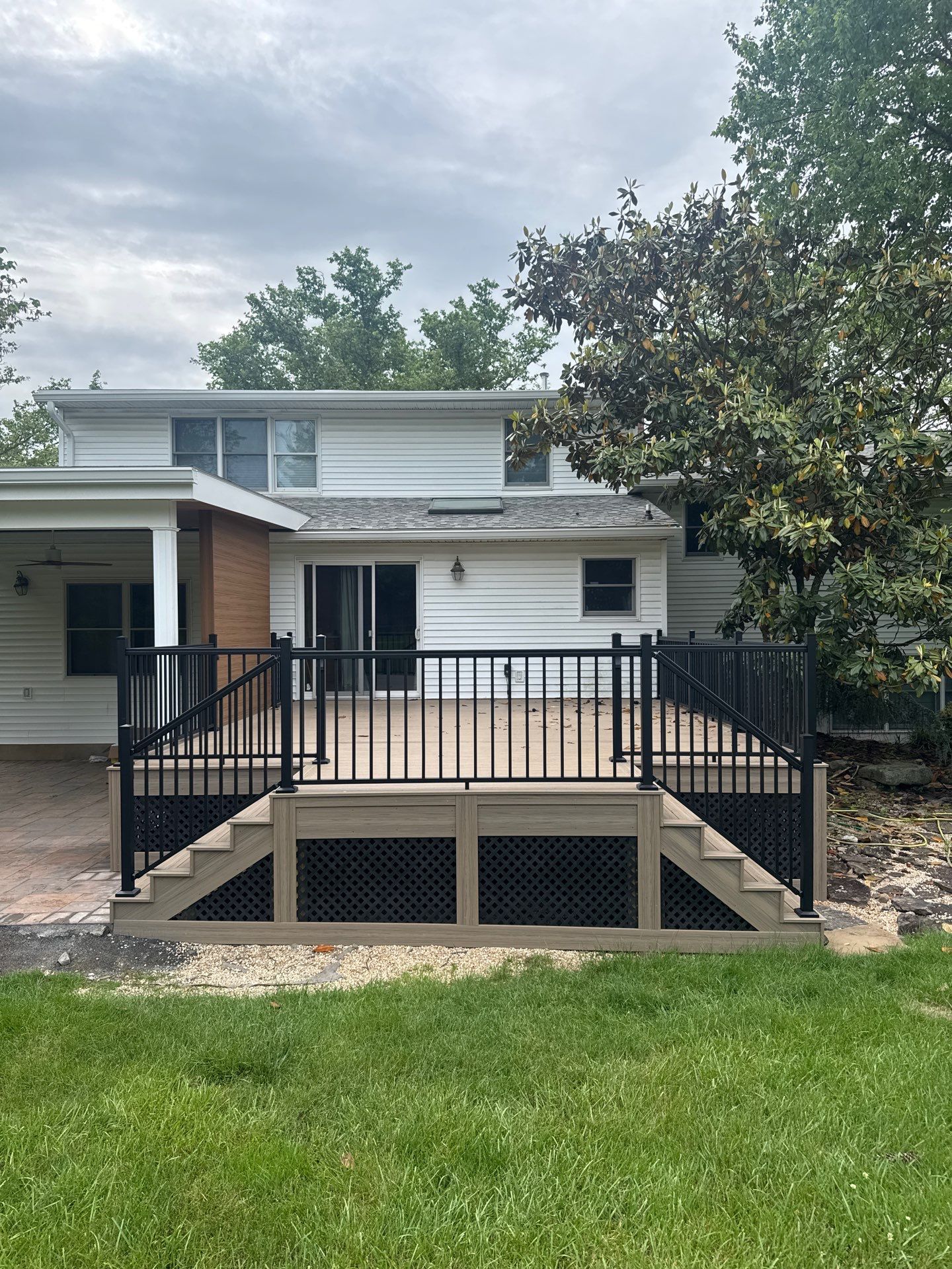 Deck Resurface with an add on roof in Princenton by deck guardian