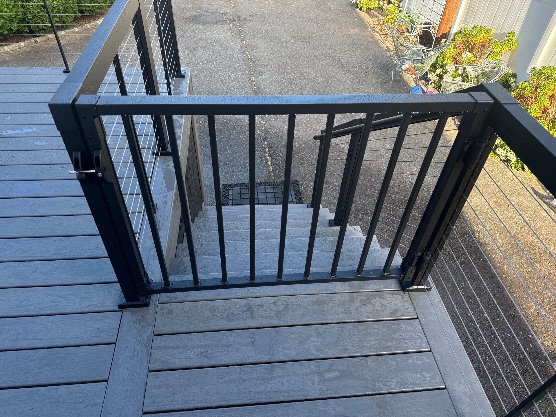 new deck with cable rails in Montclair NJ by deck guardian