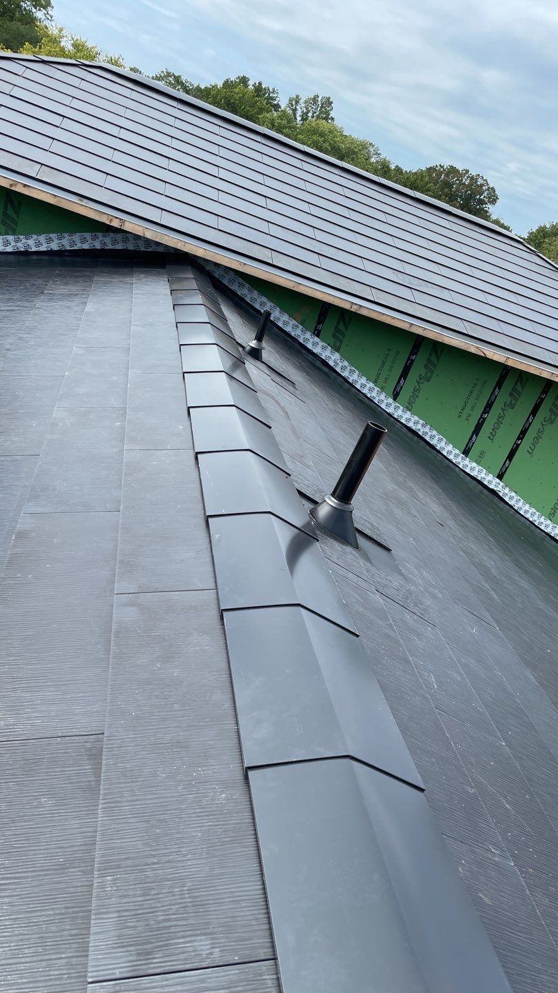 Tesla Solar Roof  using Tesla Solar Roof V3 tiles by American Home Contractors