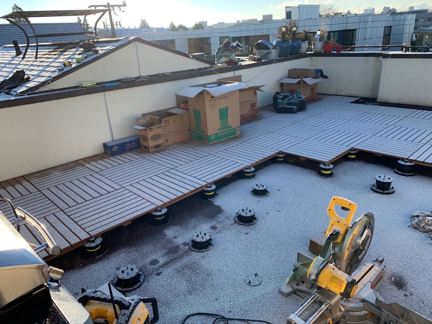 Ballard Rooftop Deck using IPE Tiles by Alki deck builders