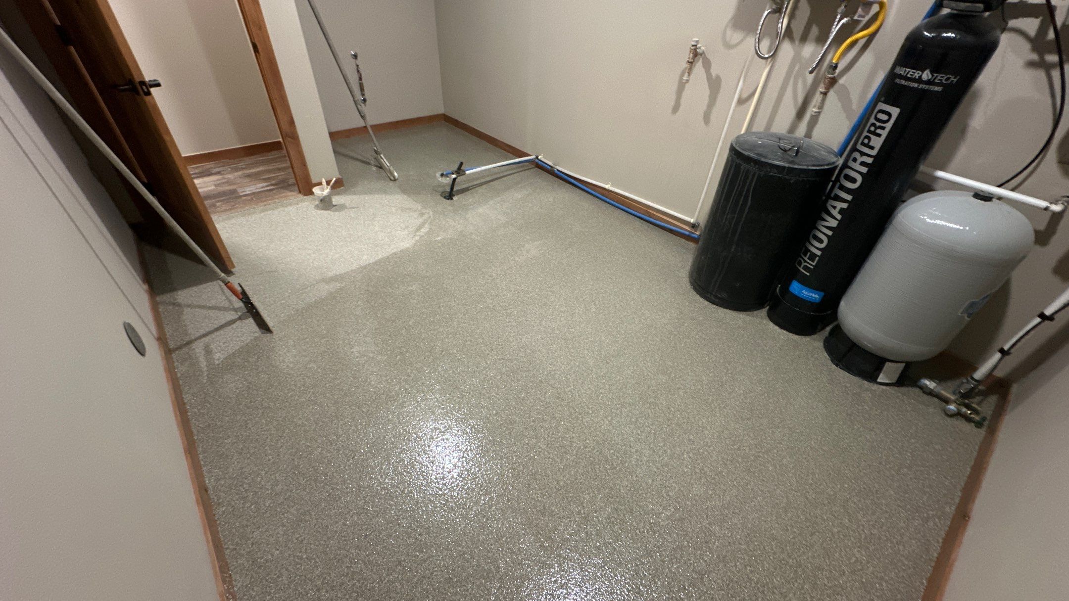 Patio & Laundry Room Transformation using Trail Mix 1/8" Chip by Croc Coatings, LLC