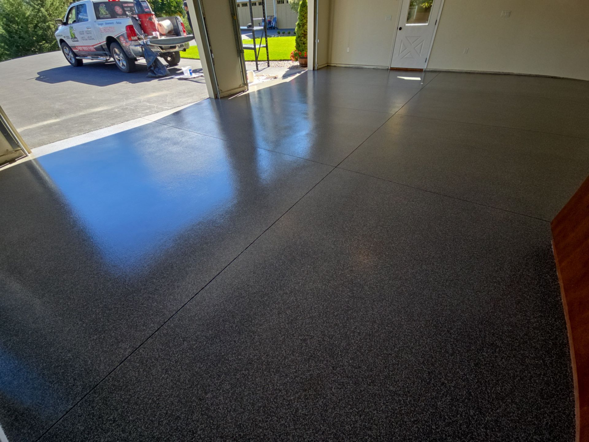 Garage Transformation using Greystone 1/8" by Croc Coatings, LLC