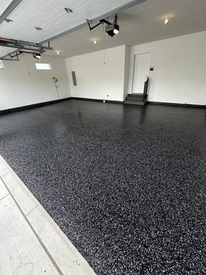 Black and White Speckled Epoxy Garage Floor in Lincoln
