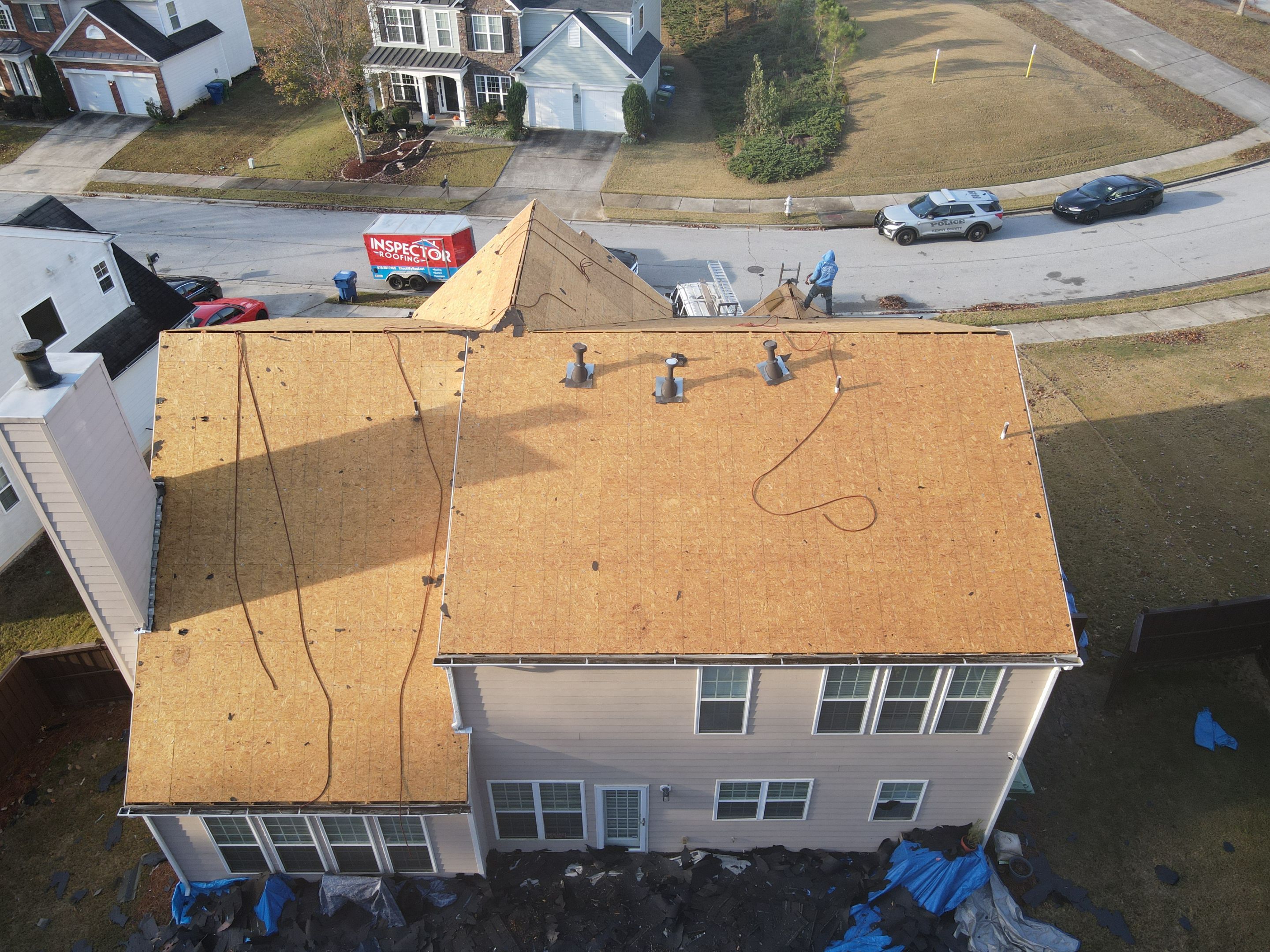 Residential Roofing Installation using Timberline HDZ Hickory  by Inspector Roofing and Restoration