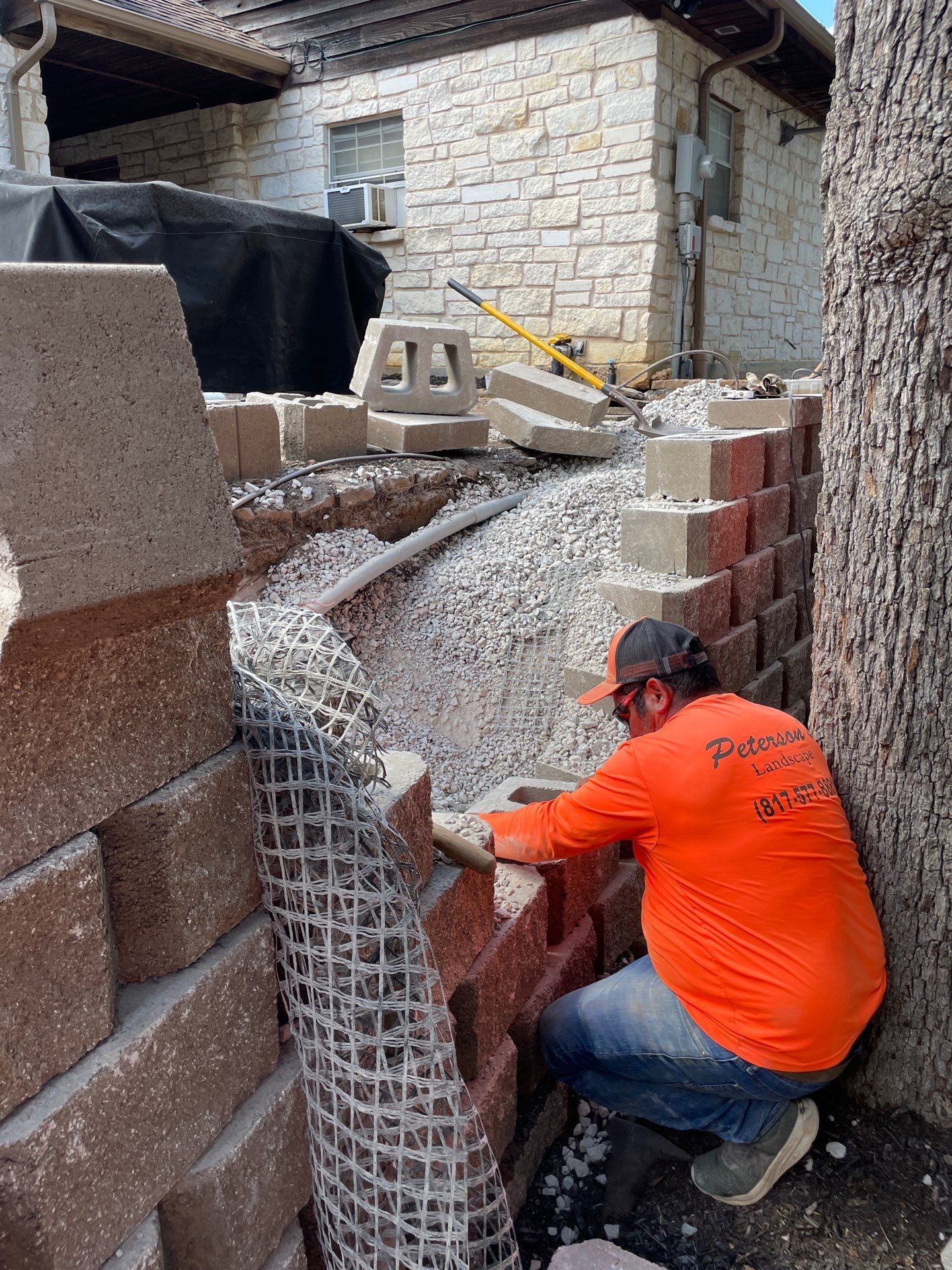 In Progress Retaining Wall Project by Peterson’s
