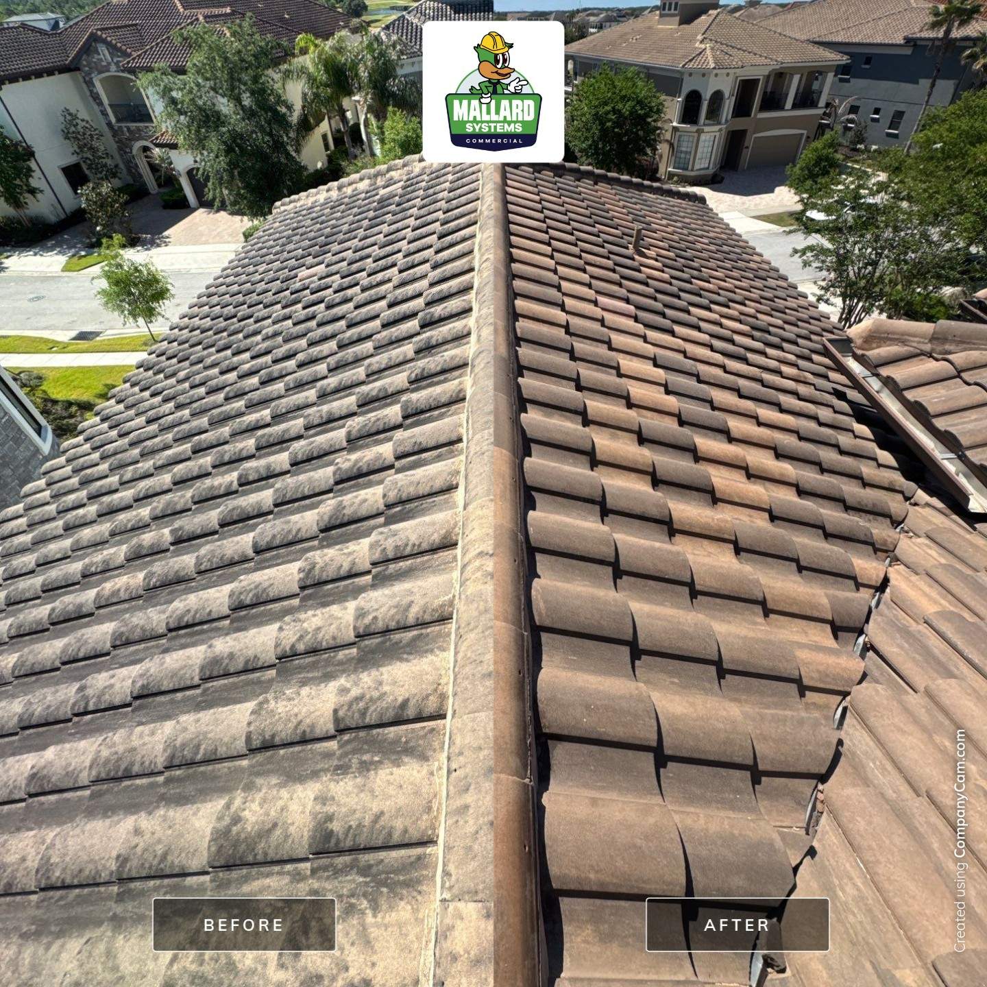 Barrel Tile Roof Cleaning by Mallard Systems