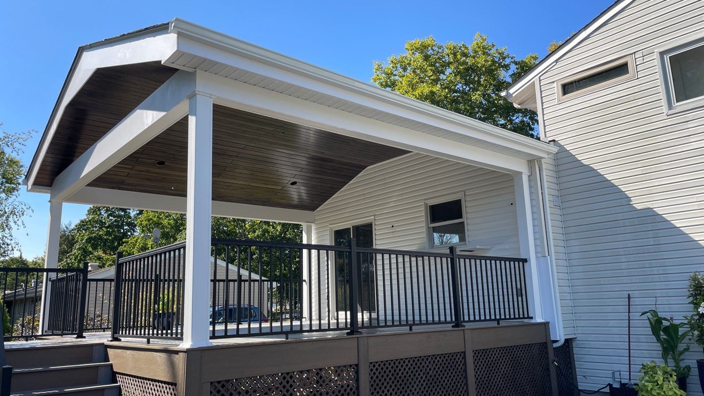 Deck Resurface with A-Frame Roof by deck guardian