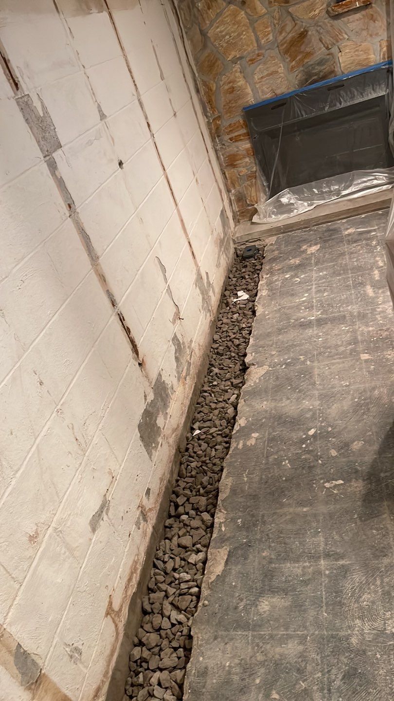 Embedded Fiber Reinforcement and Basement Waterproofing using GrateDrain Waterproofing System by Toledo Basement Repair