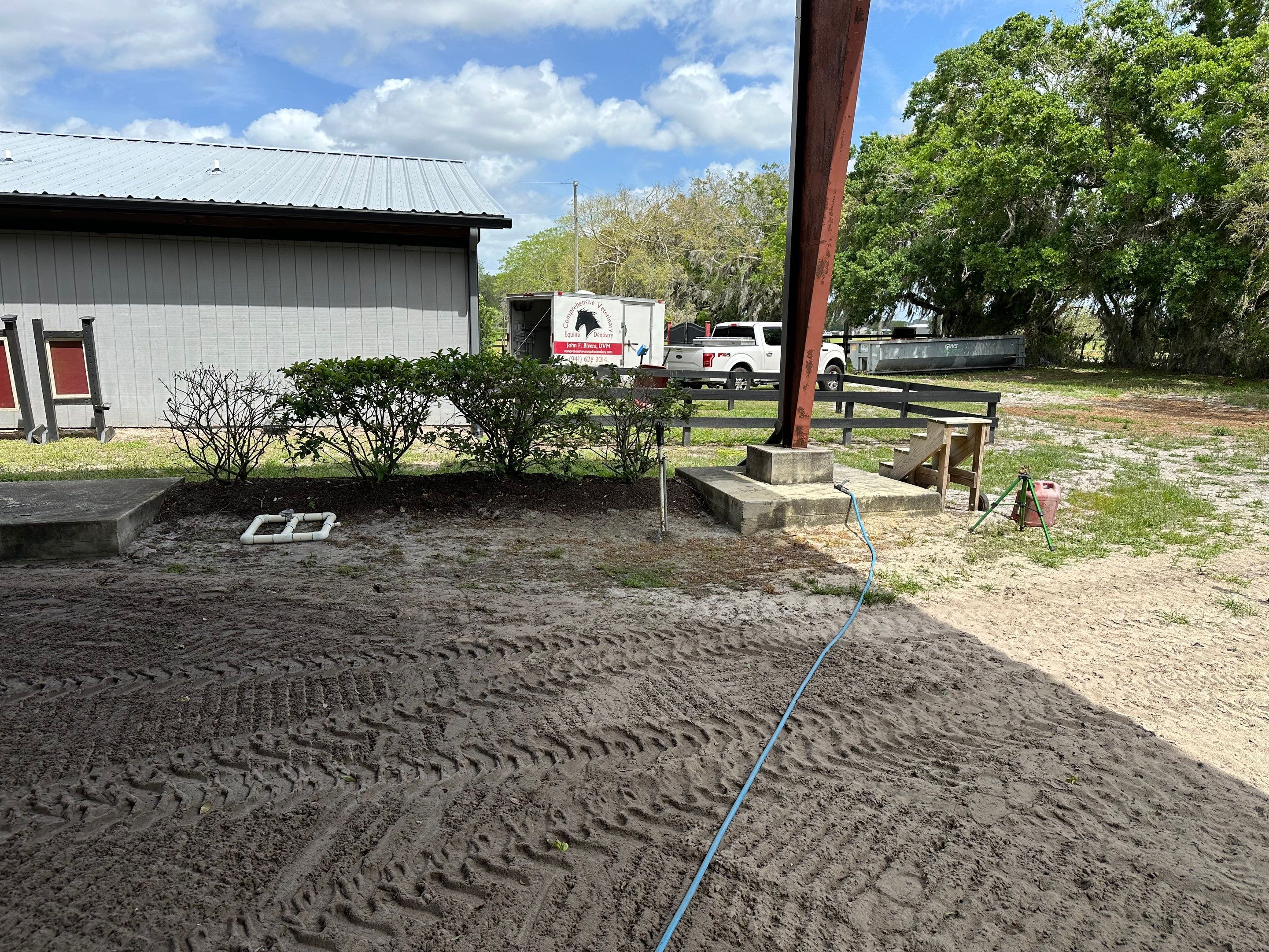 Vinyl Horse Fence & Concrete Pier Cleaning at Lesley Cox Equestrian, Parrish, FL | Sunshine AquaWash by Sunshine AquaWash