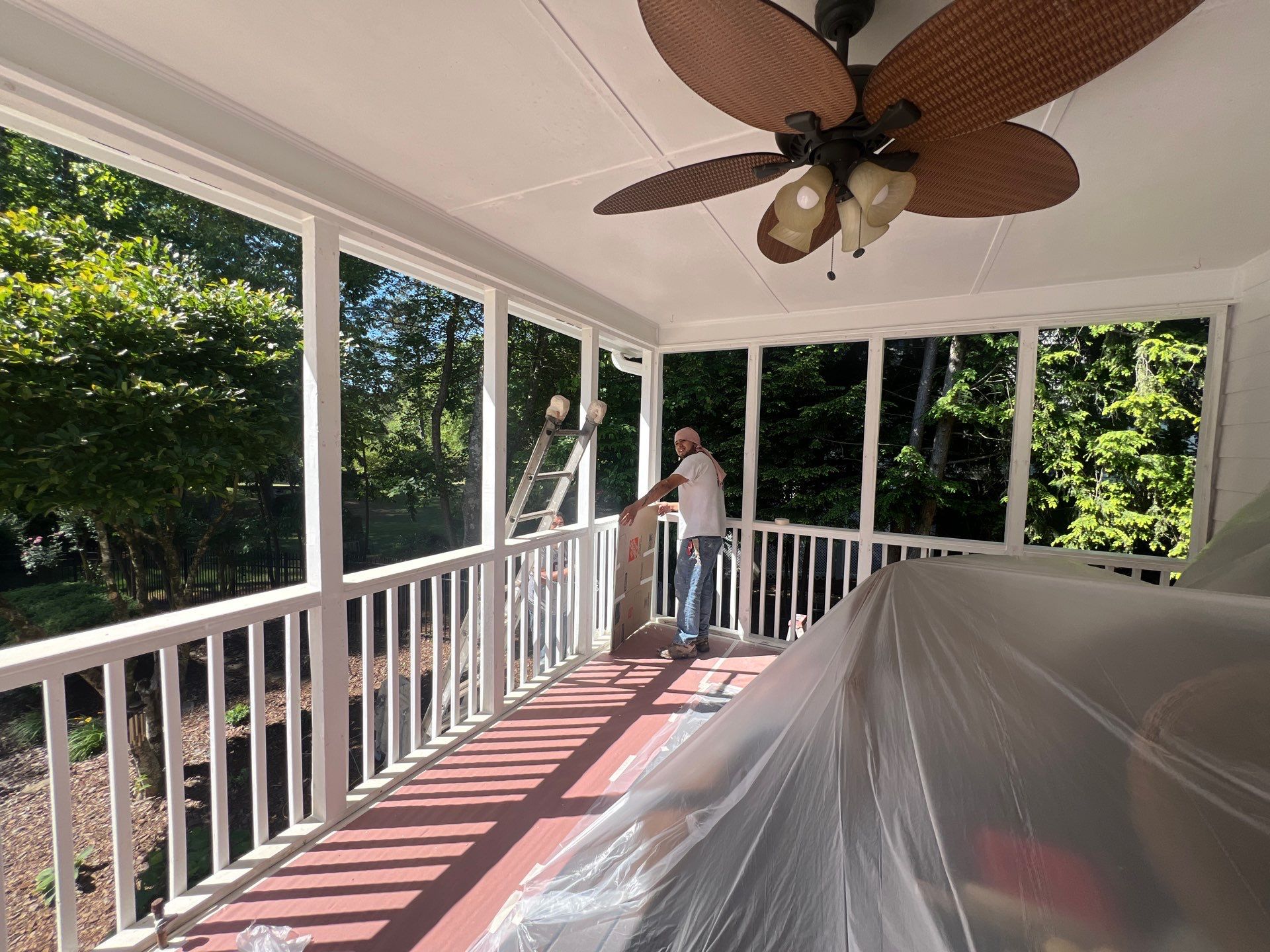 Multi-Level Pressure-Treated Wood Deck and Screened Porch in Acworth by Swift Home Renovations