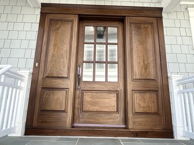 Custom Mahogany Entry Door Staining and Refinishing in Ocean City