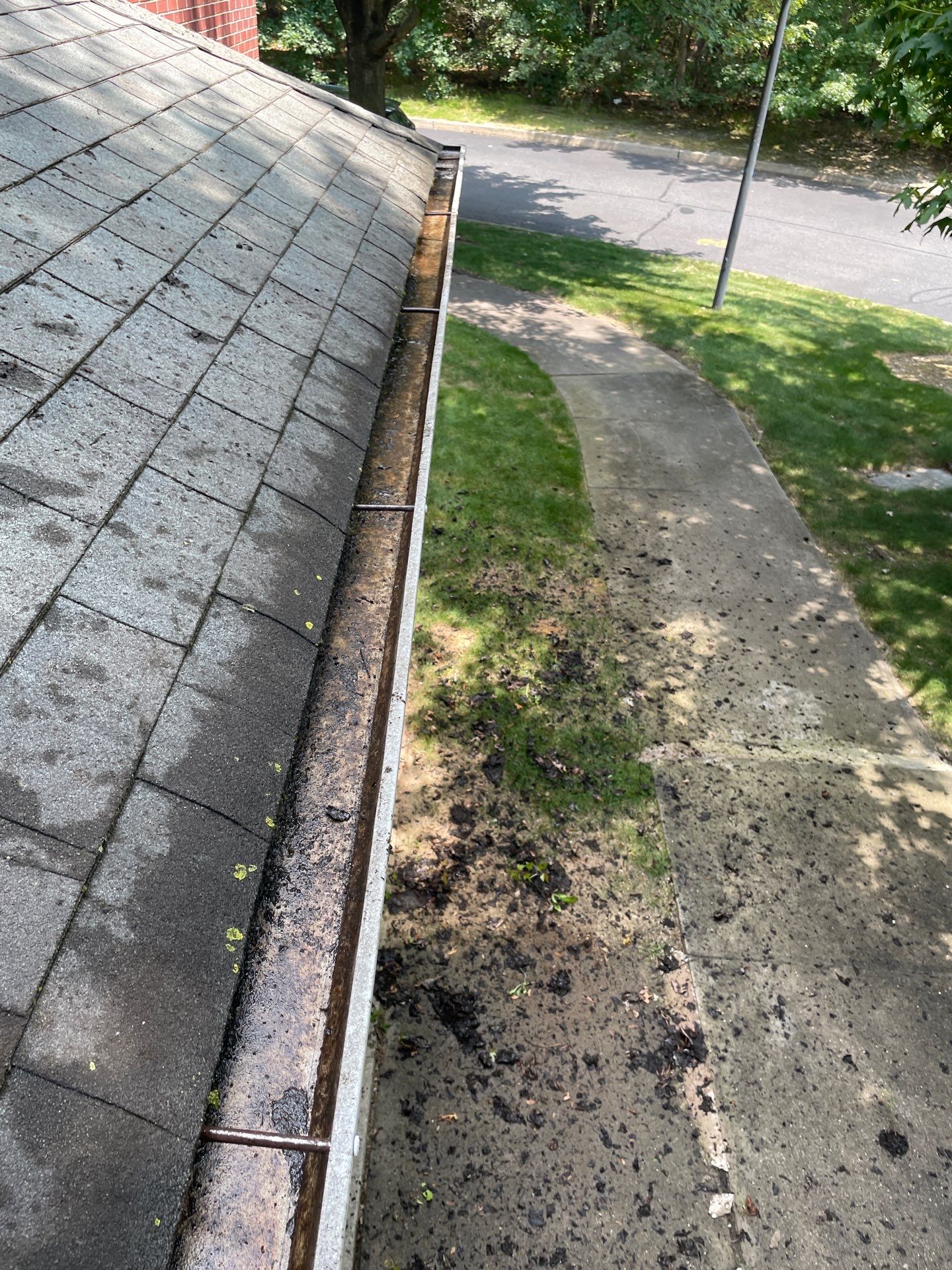 Commercial gutter cleaning New York after photo with clean gutters