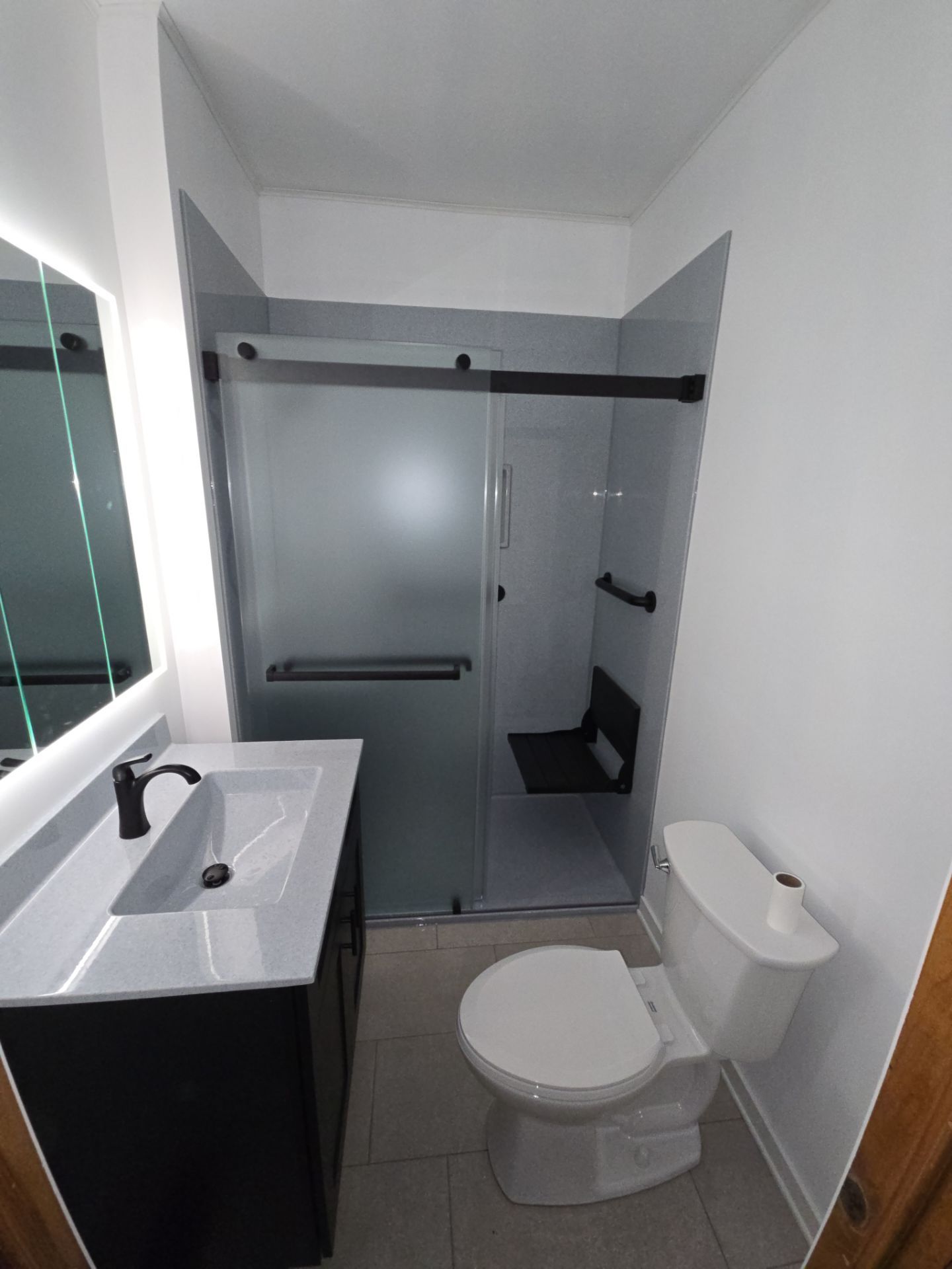 Small bathroom remodel with class! by The Shower Company