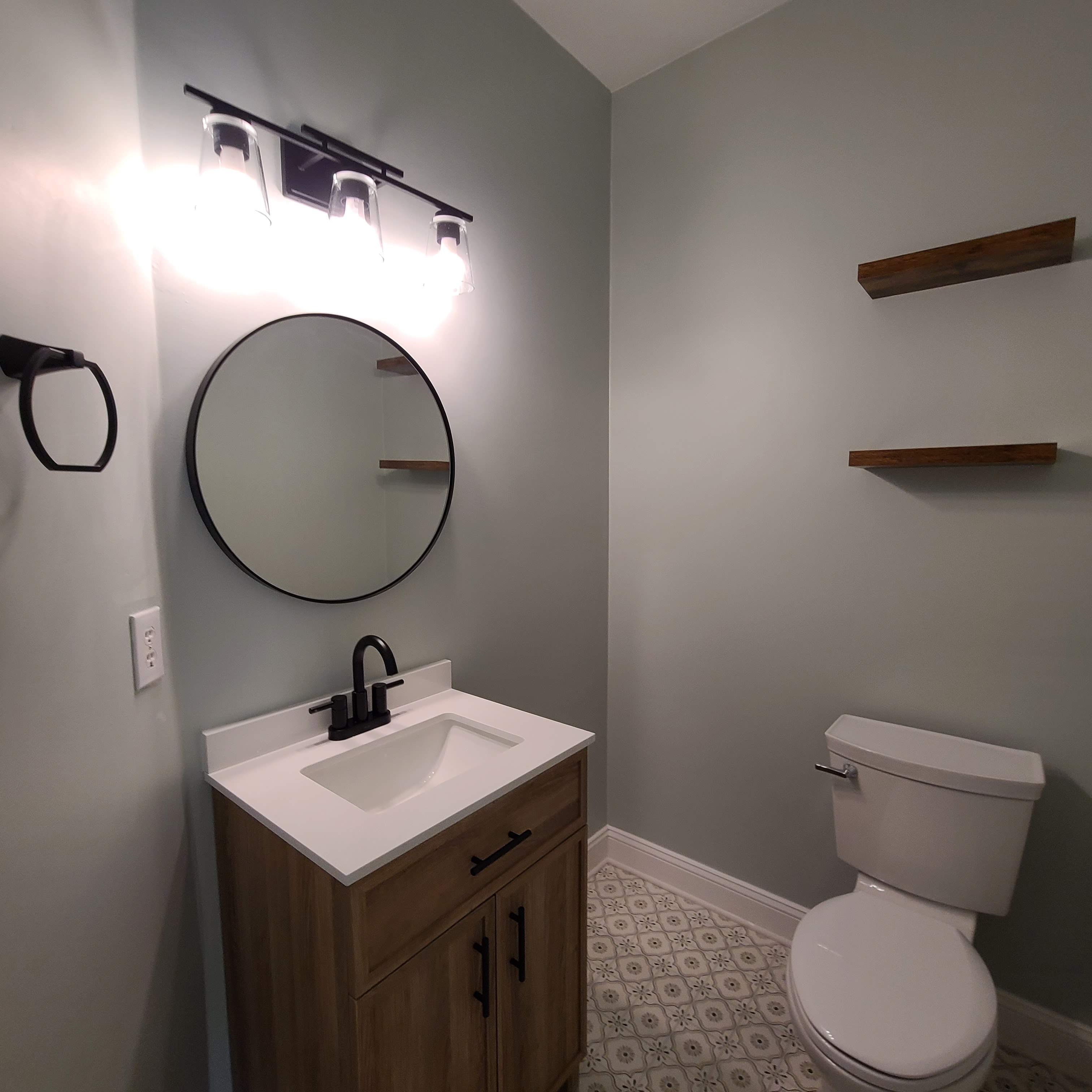 Stunning Powder Bath Makeover by A Step Above Handy LLC 
