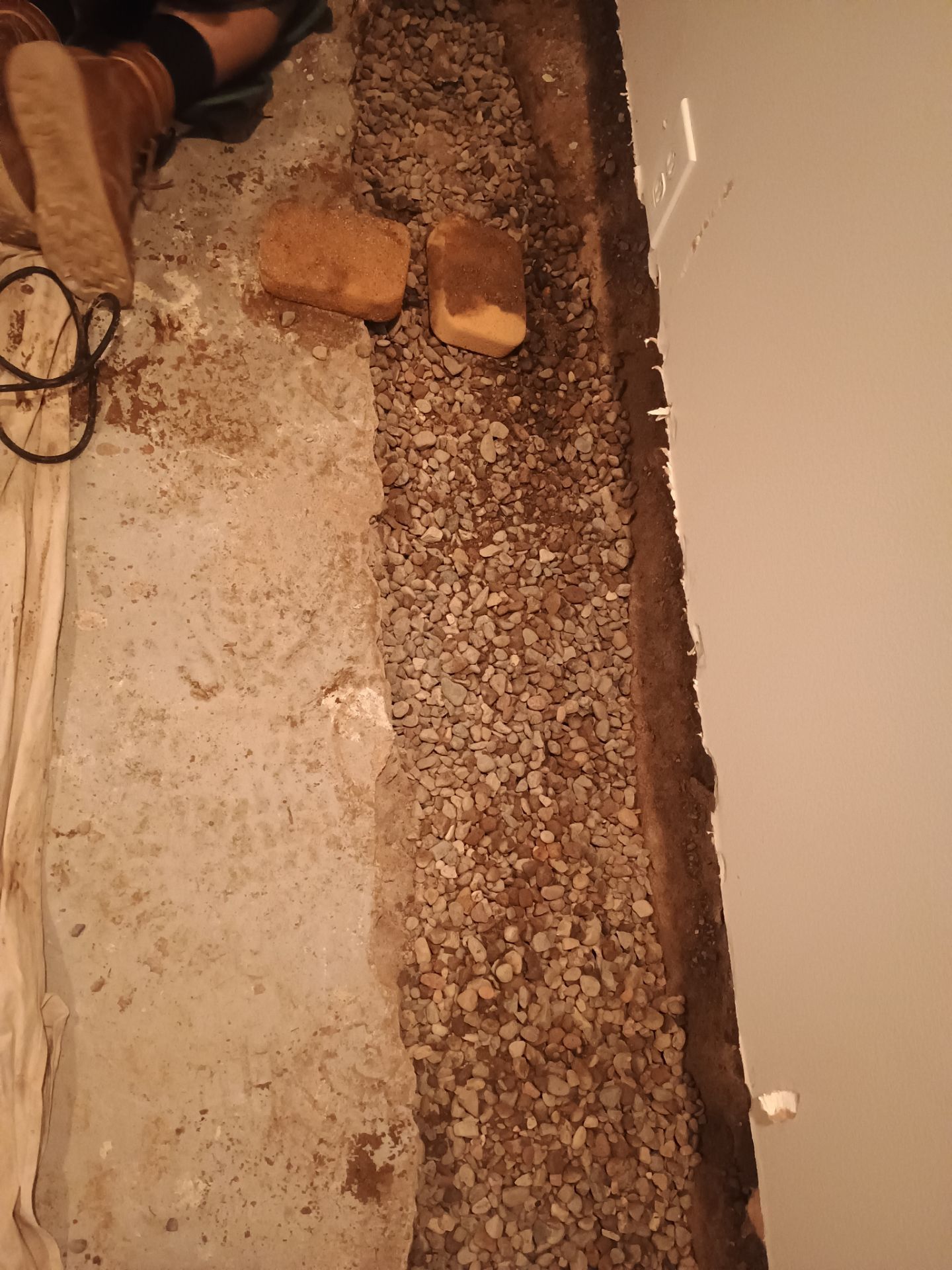 Interior Drain Tile in a Finished South Minneapolis Basement by Waterproofing Northeast