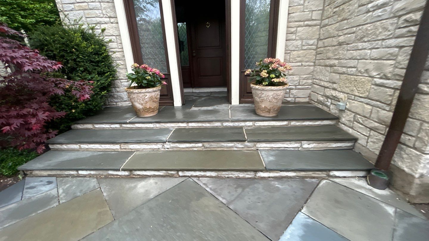 Winnetka, IL bluestone patio cleaning by Northern Power Washing LLC.