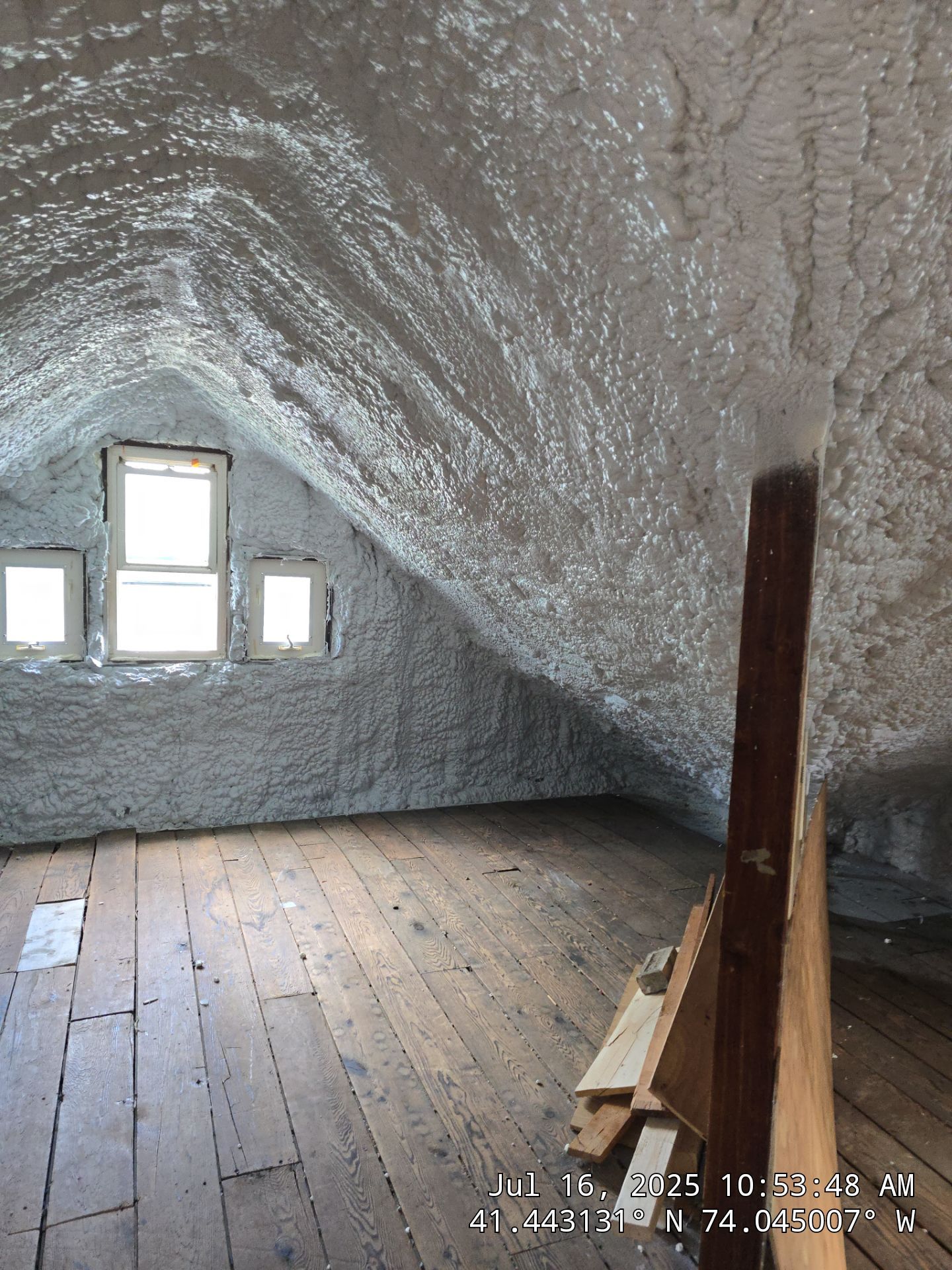 Attic Insulation using open cell spray foam by NYS Foam & Energy