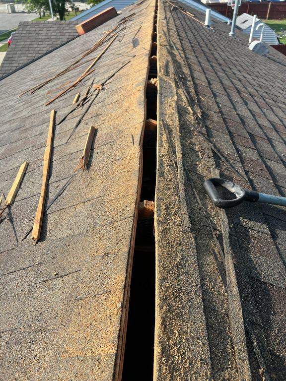 Residential Roofing Repair using Ridge vent replacement by Nitro Roofing and Construction