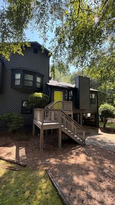 Dark Grey Exterior Painting and Front Door Refresh in Marietta
