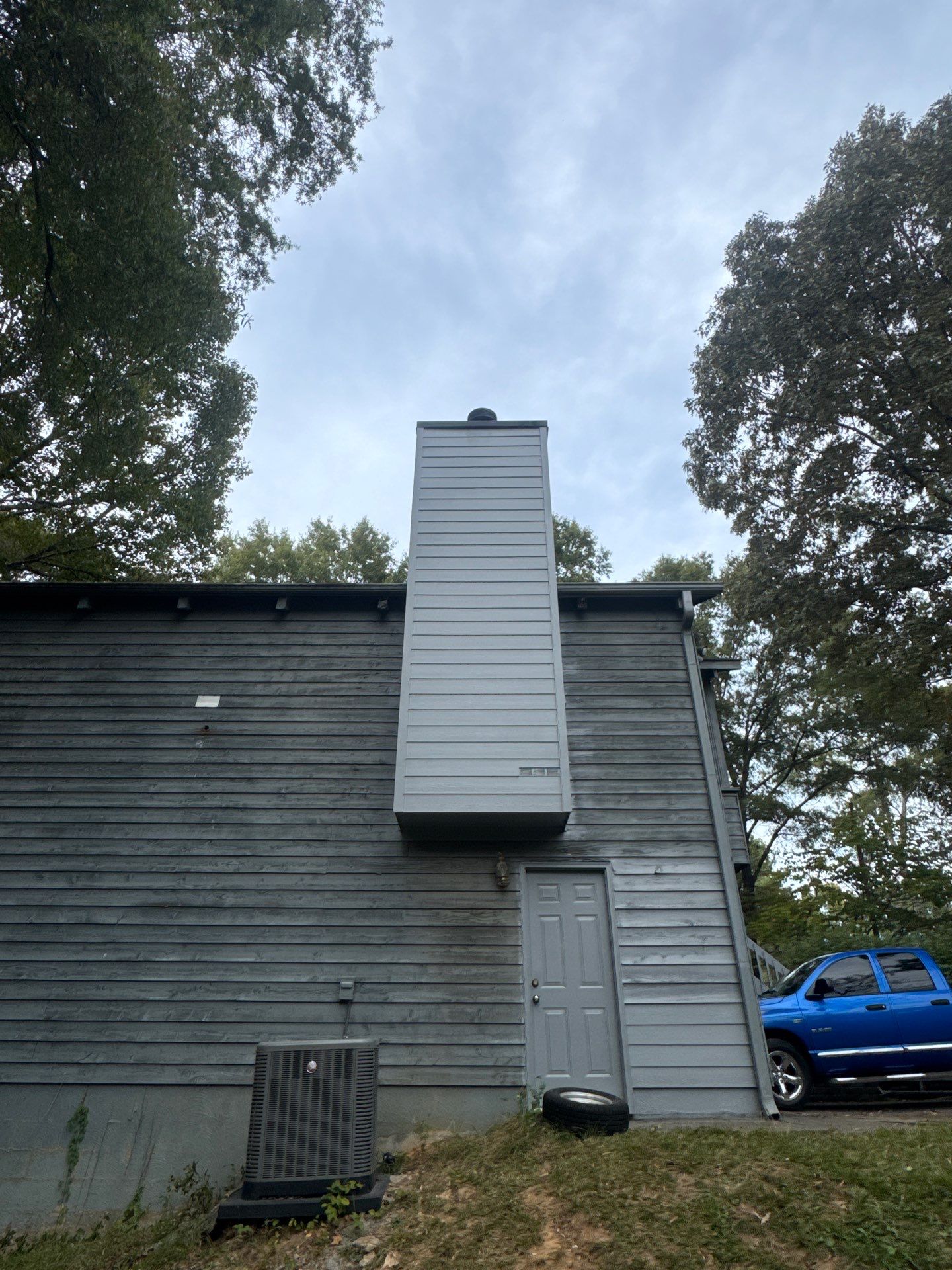 Chimney Chase Siding Replacement and Exterior Painting in Cartersville by Swift Home Renovations 
