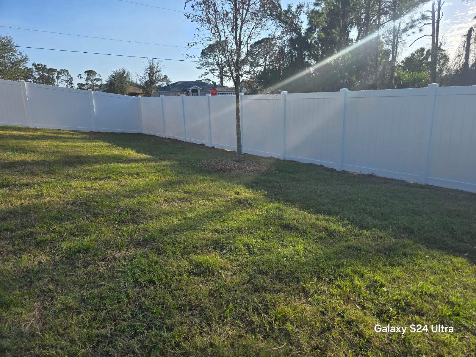 Residential White Vinyl Privacy Fence Installation in North Port by True Fence LLC
