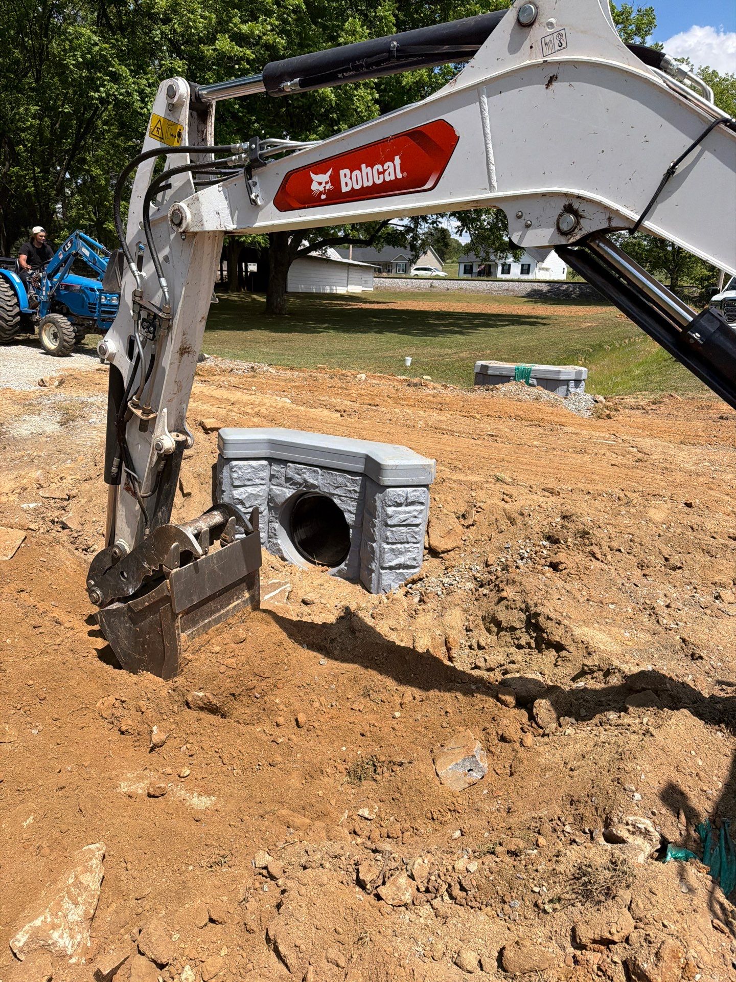 Drainage and Culvert Headwall Installation in Thomasville by Four Oaks Grading and Septic, LLC