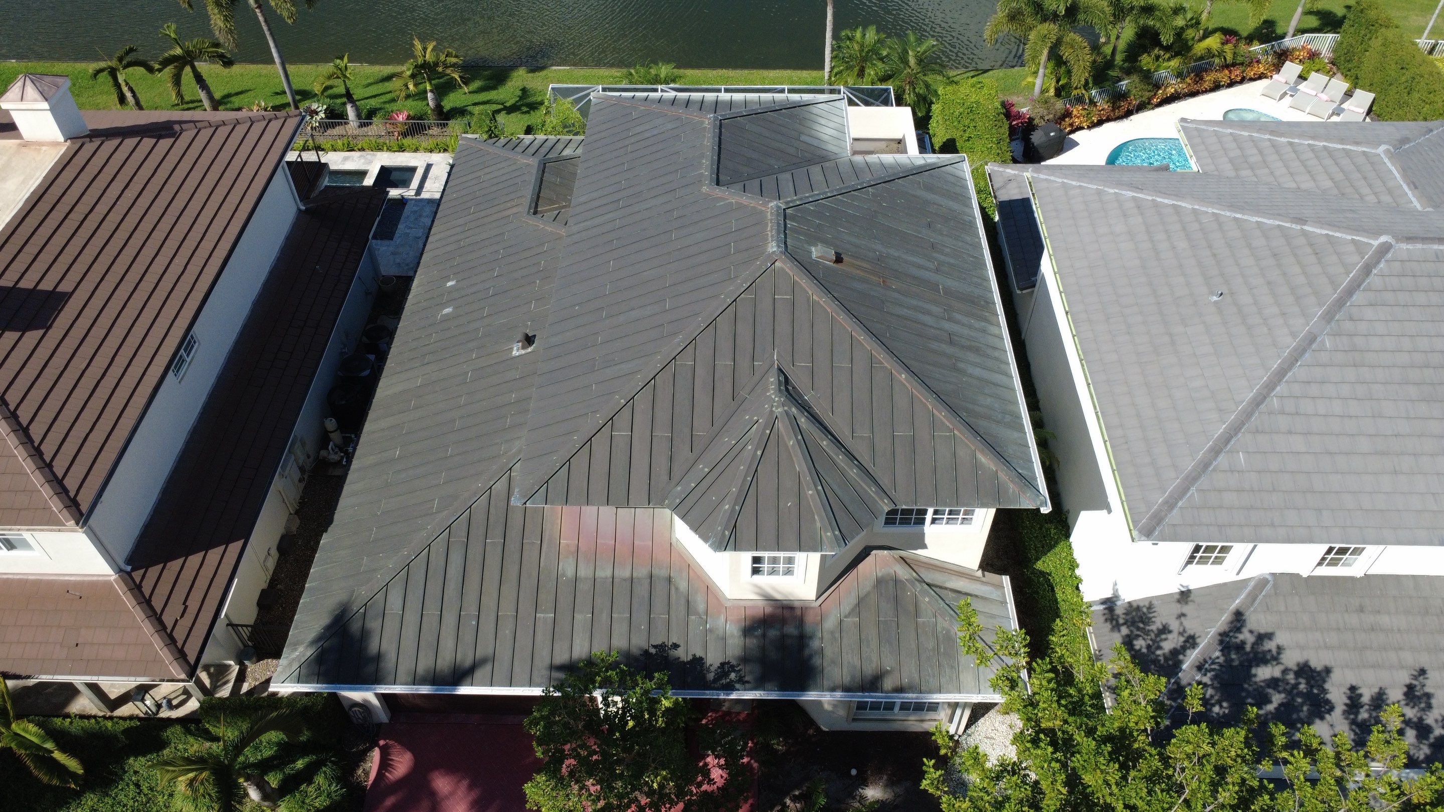 Residential Roofing Installation using 1" Nail strip metal roof by BLUES BROTHERS ROOFING