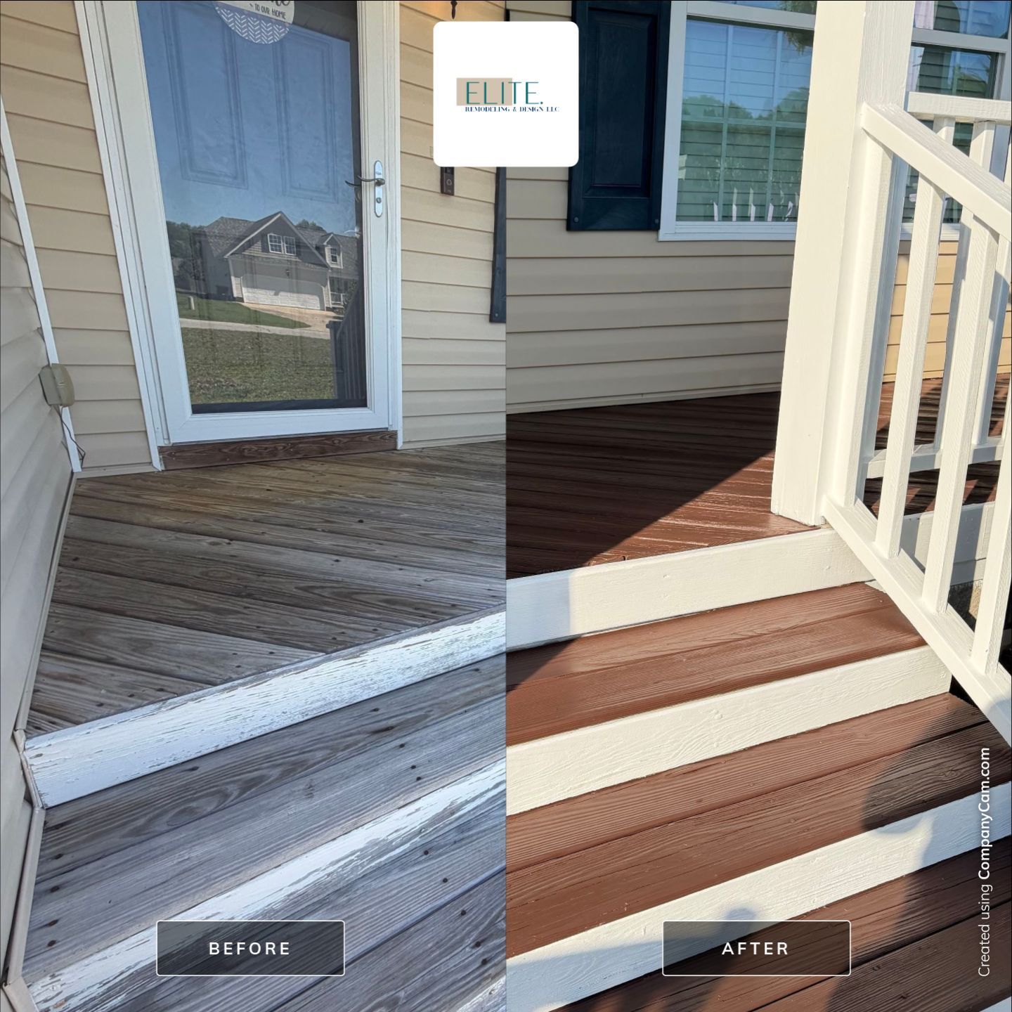 Front Porch Restoration in Angier NC | Before and After Porch Makeover by Elite Remodeling and Design LLC