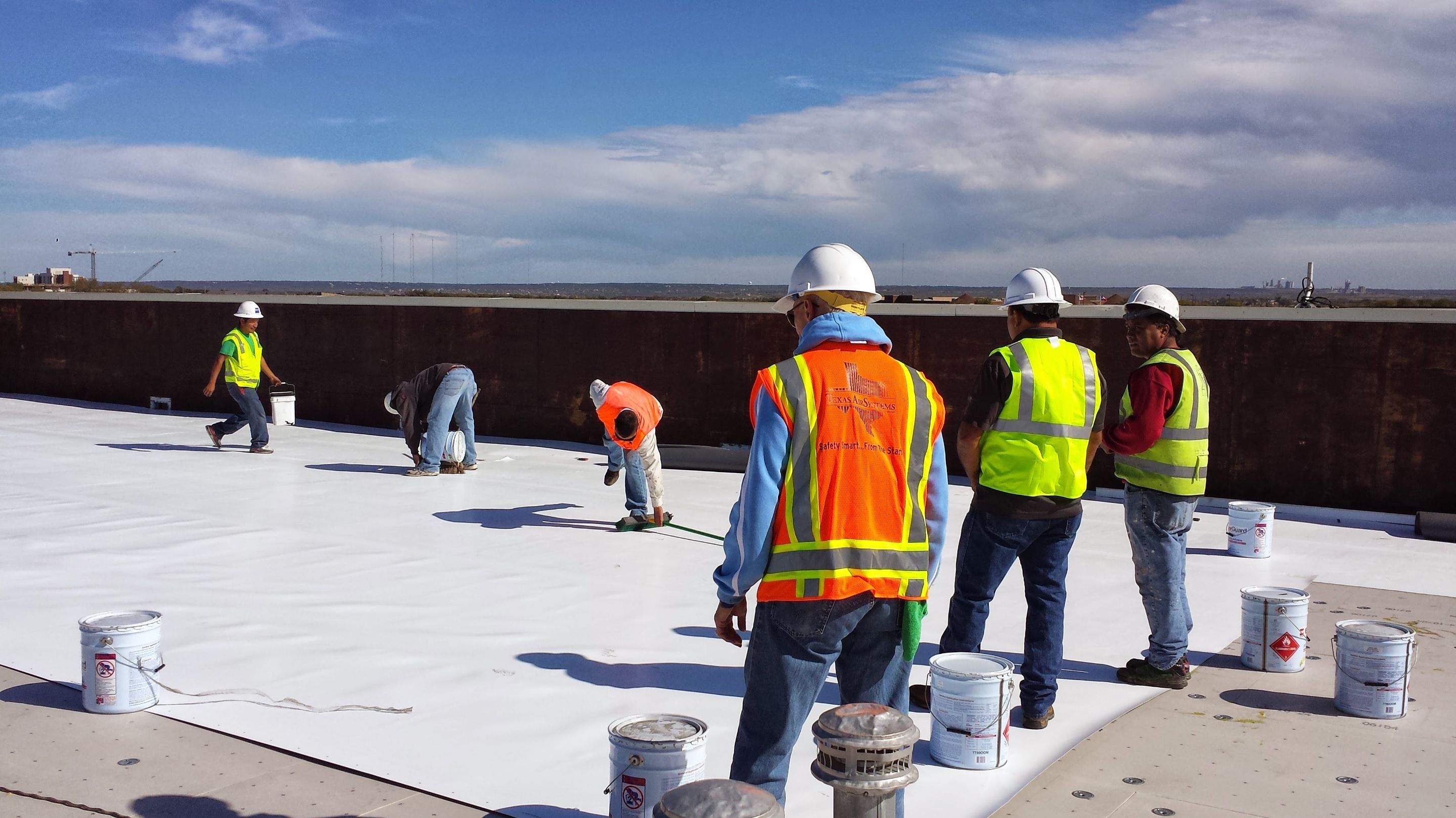 GAF TPO Fully Adhered Flat Roof Project by First United Roofing & Construction