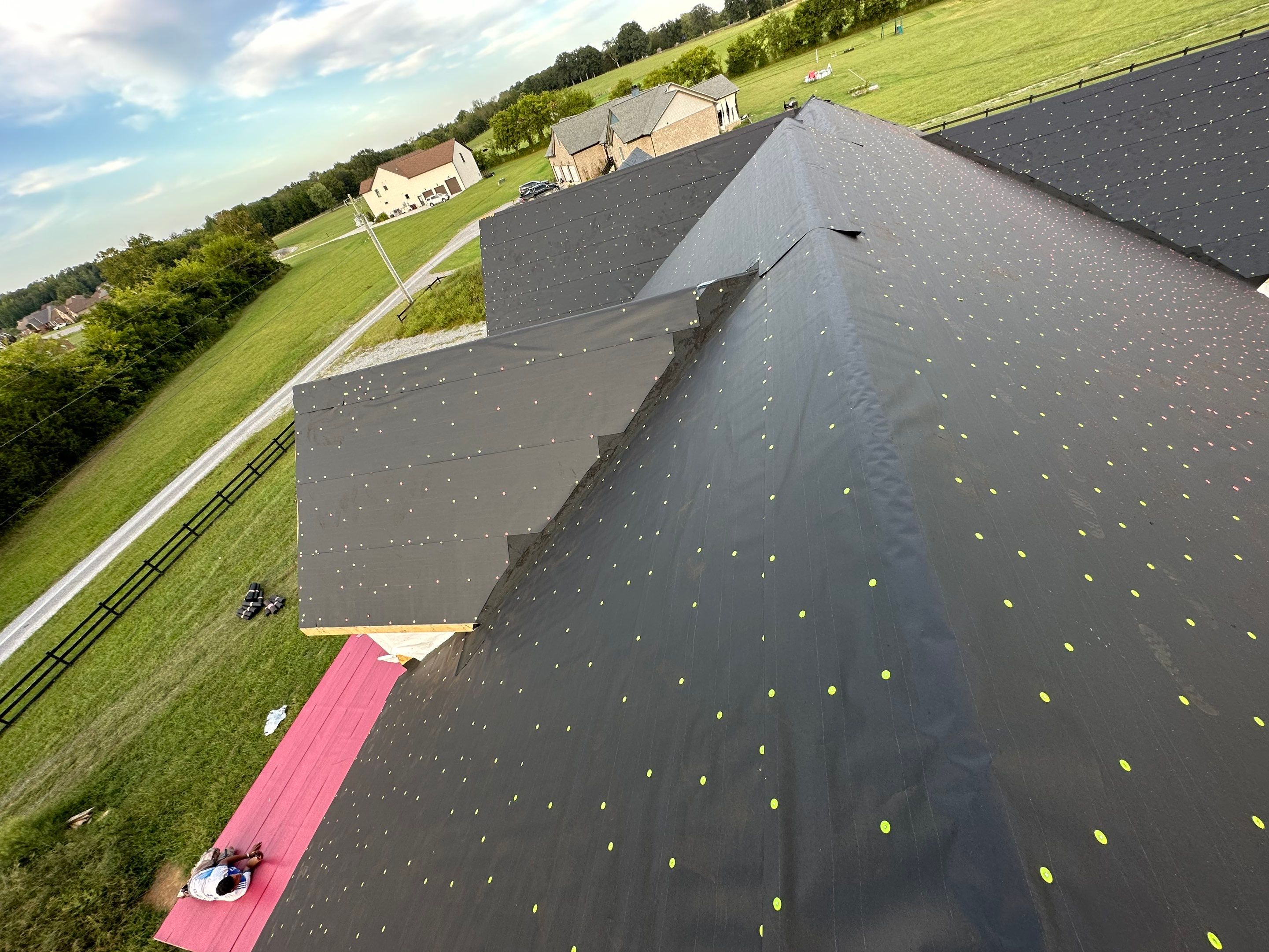 Residential Roofing Installation using Tamko Heritage AR with Standing Seam Metal Porch by Undersun Roofing 