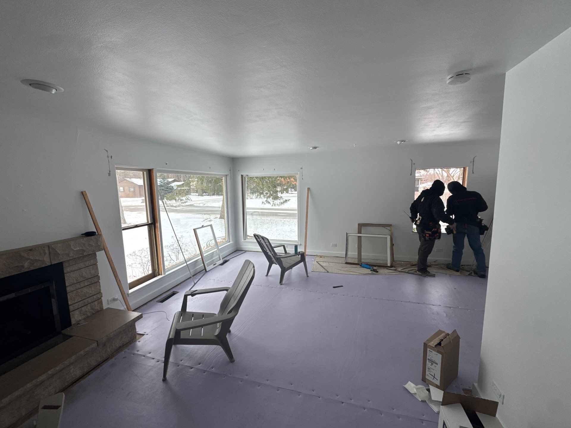 Black-Frame Pella Lifestyle Upgrade on a Partial Brick Home by United Windows and Siding LLC