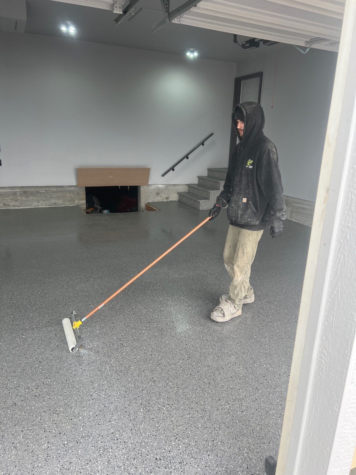 Slate Hybrid Polyurea Garage Floor Coating in Lewiston by Croc Coatings, LLC