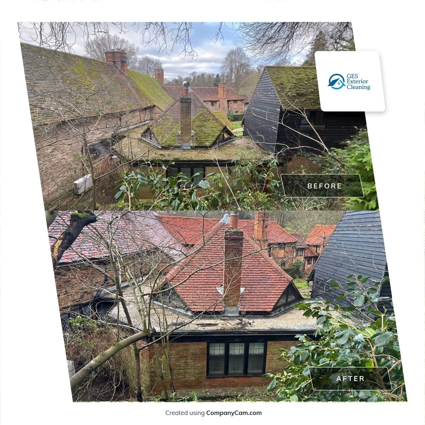 Roof Clean  - Moss Removal - Gutter Clean using Honda 15lpm Low Pressure Washing Machine by Ges Exterior Cleaning ltd