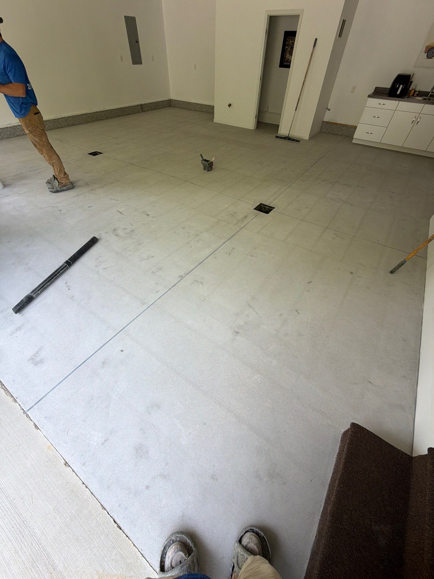 Custom Polymer Flake Epoxy Garage Floor Coating in Mears by Gordon Painting