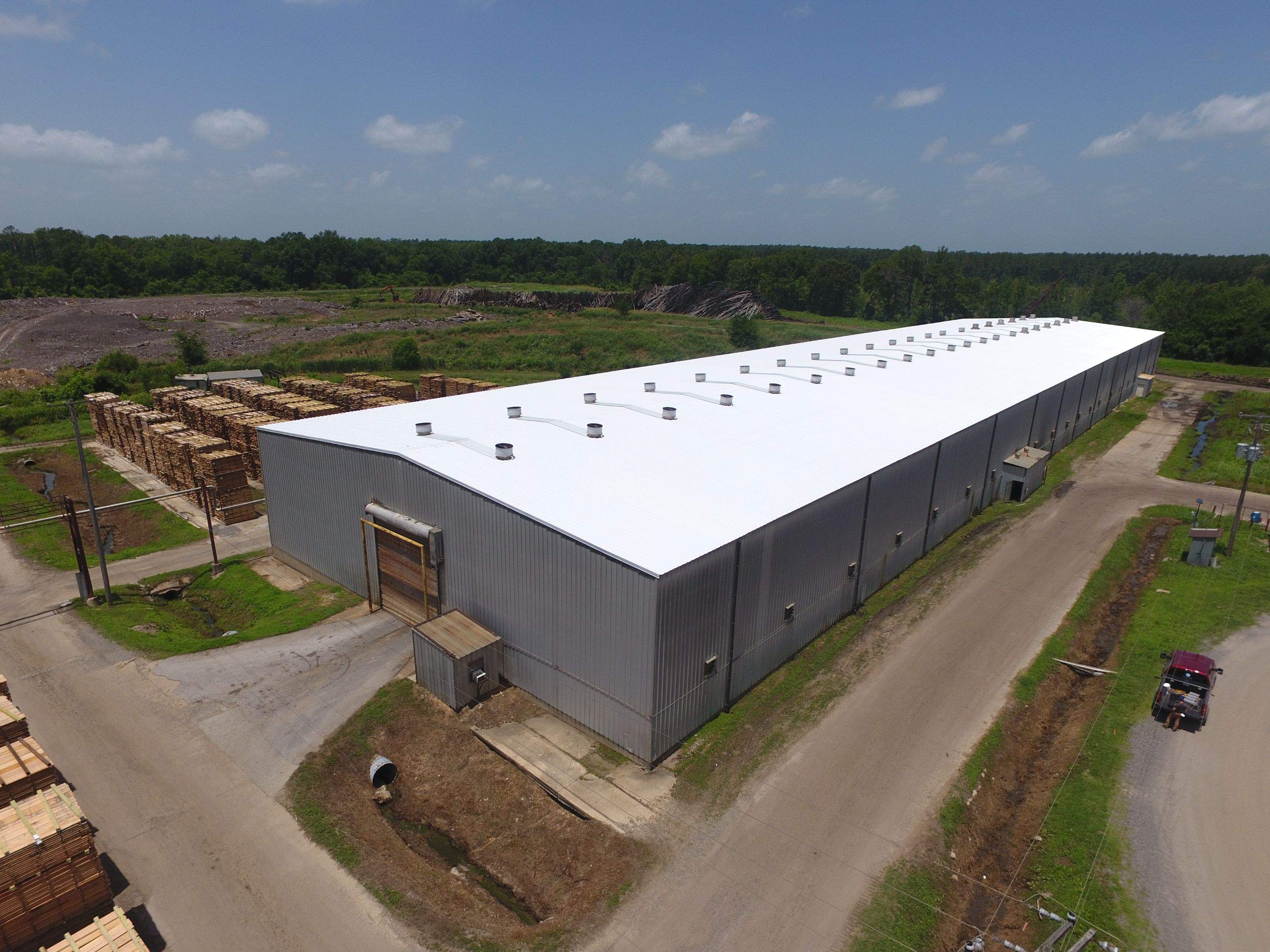 Commercial Roofing Installation using Aluminum Roofing panels by Hostetler Roofing