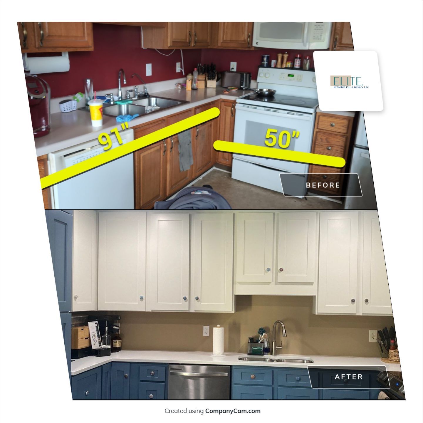 Holly Springs Kitchen Remodel – Two-Tone Shaker Cabinets & Open-Concept Design by Elite Remodeling and Design LLC