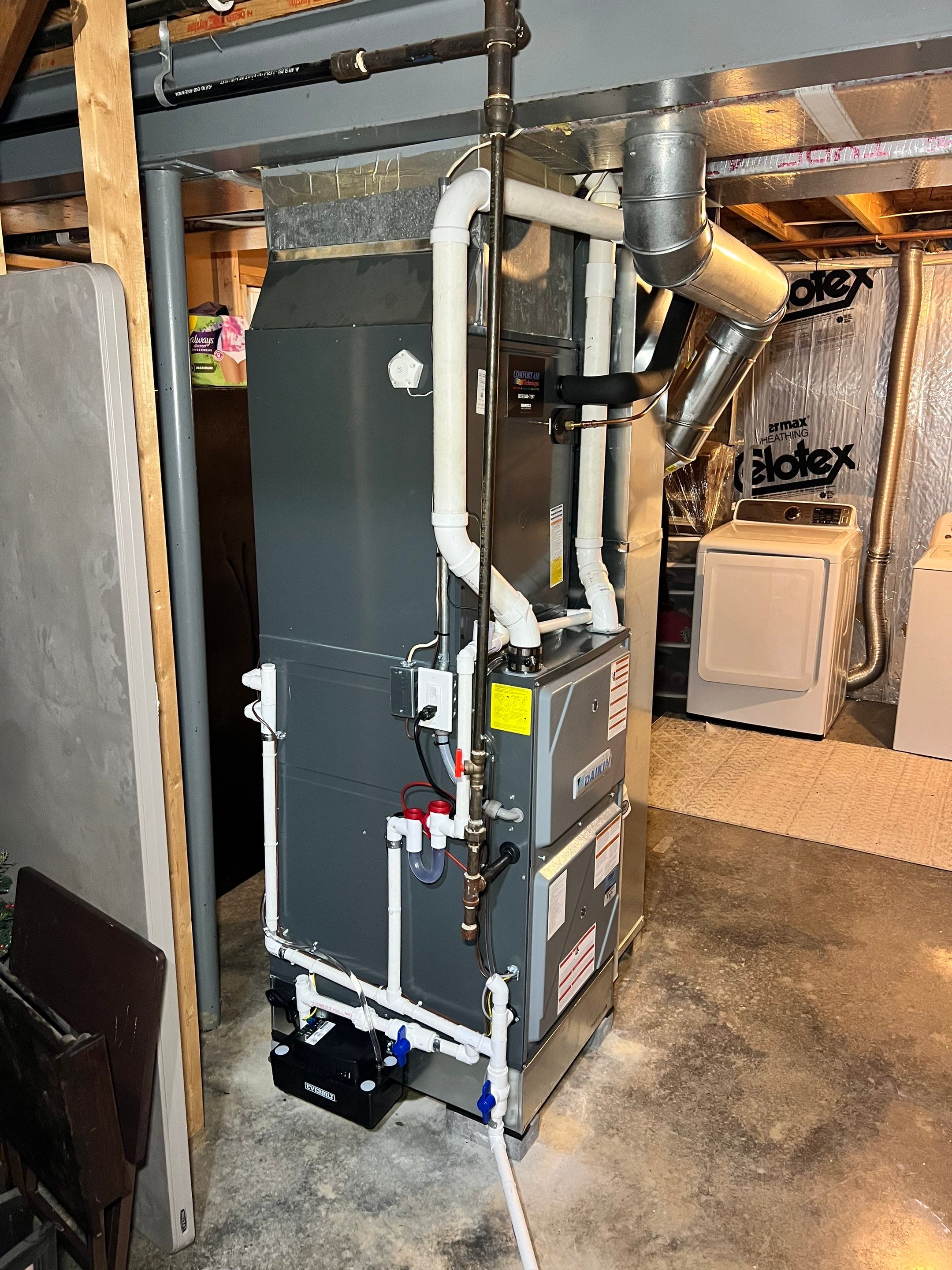 Daikin High Efficiency Furnace Installation by Comfort Air Technologies
