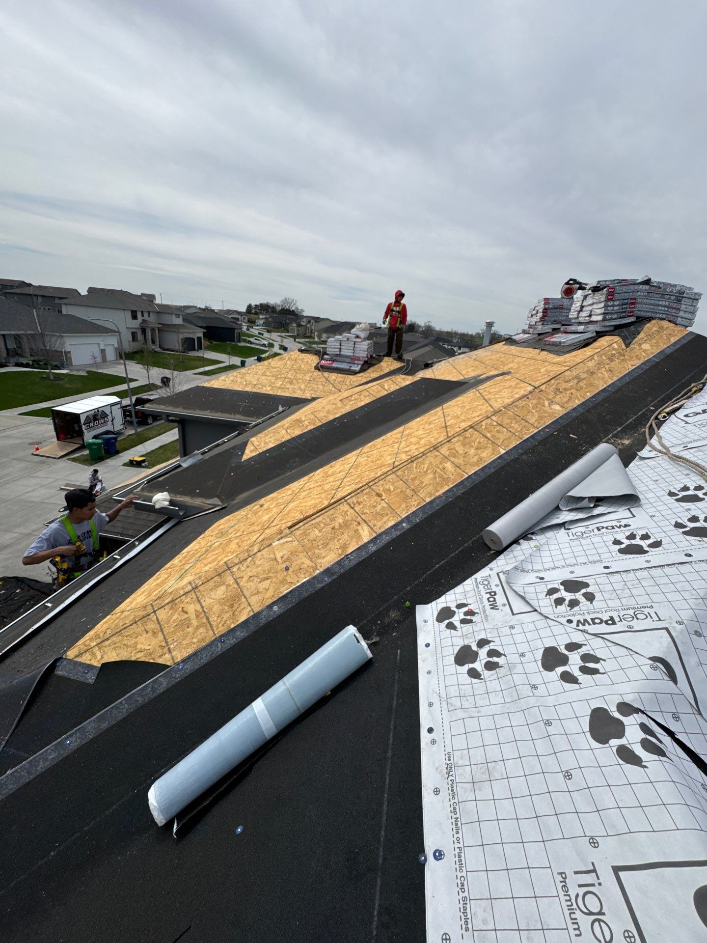 Residential Roof Restoration and Interior Ceiling Leak Repair in Omaha by Crows Roofing LLC