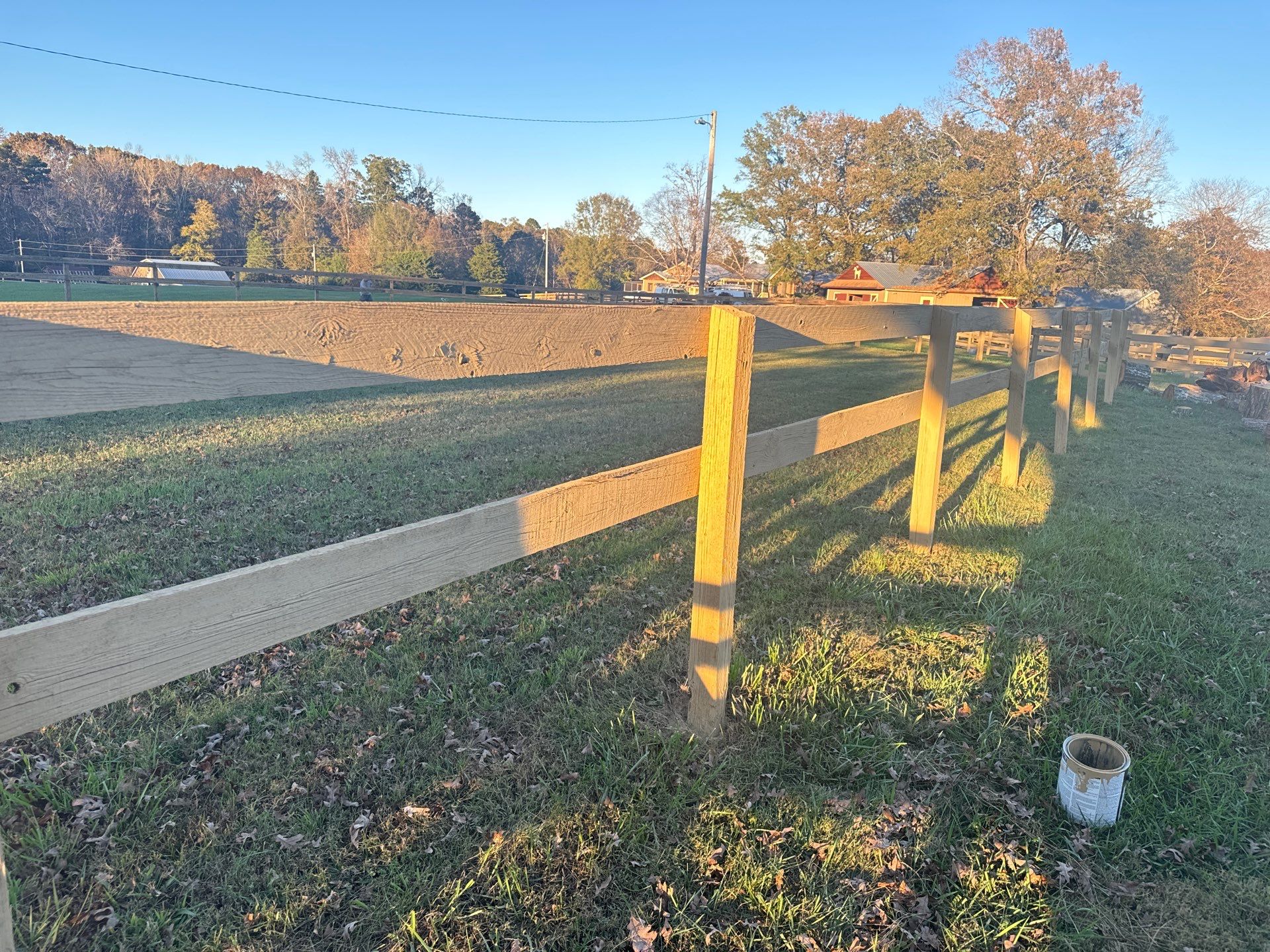 Fence Staining (Farm in Durham NC) by GonzalezPainters & Contractors Inc 