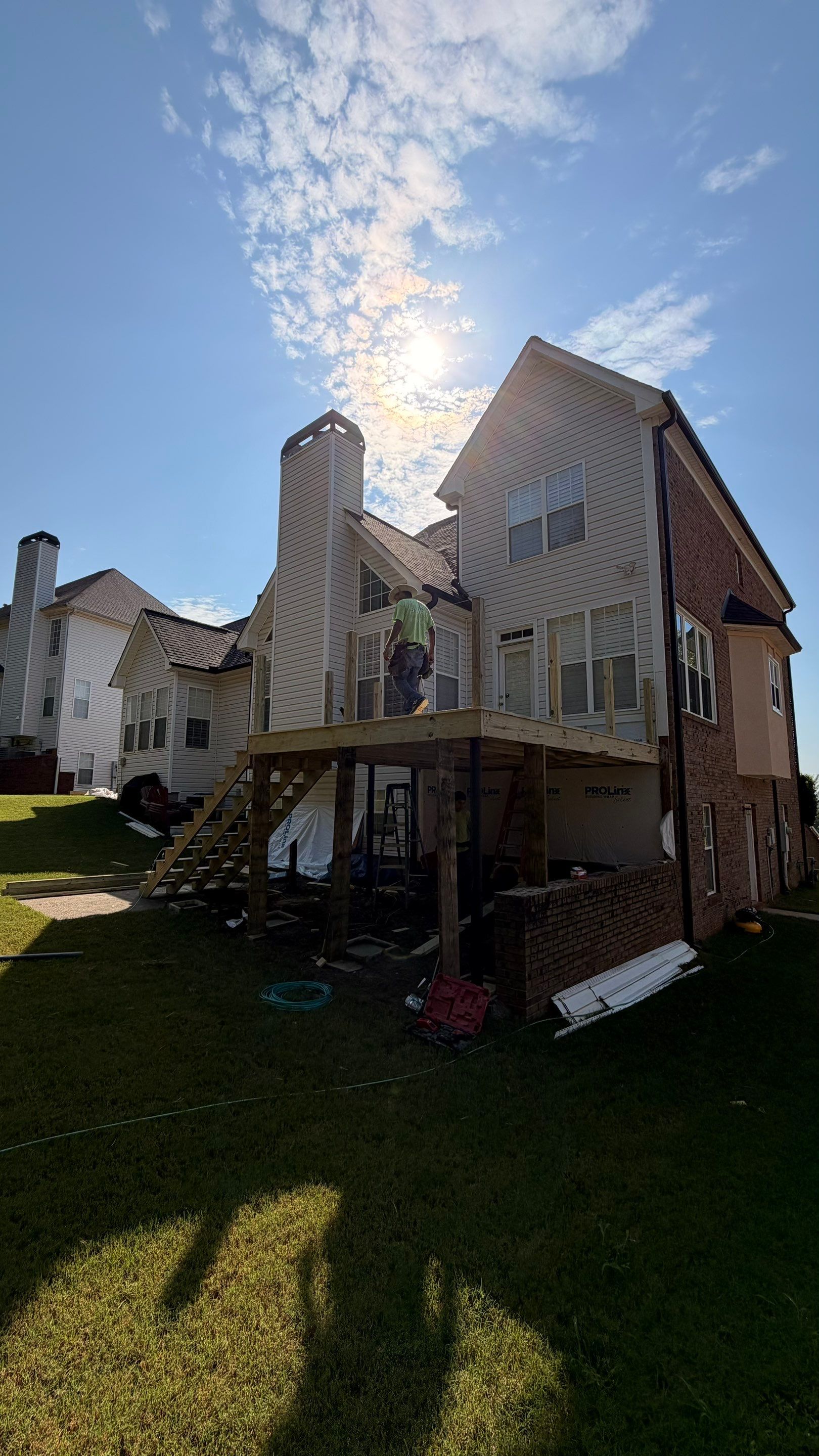 Elevated Pressure-Treated Deck and Staircase Rebuild in Douglasville by Swift Home Renovations