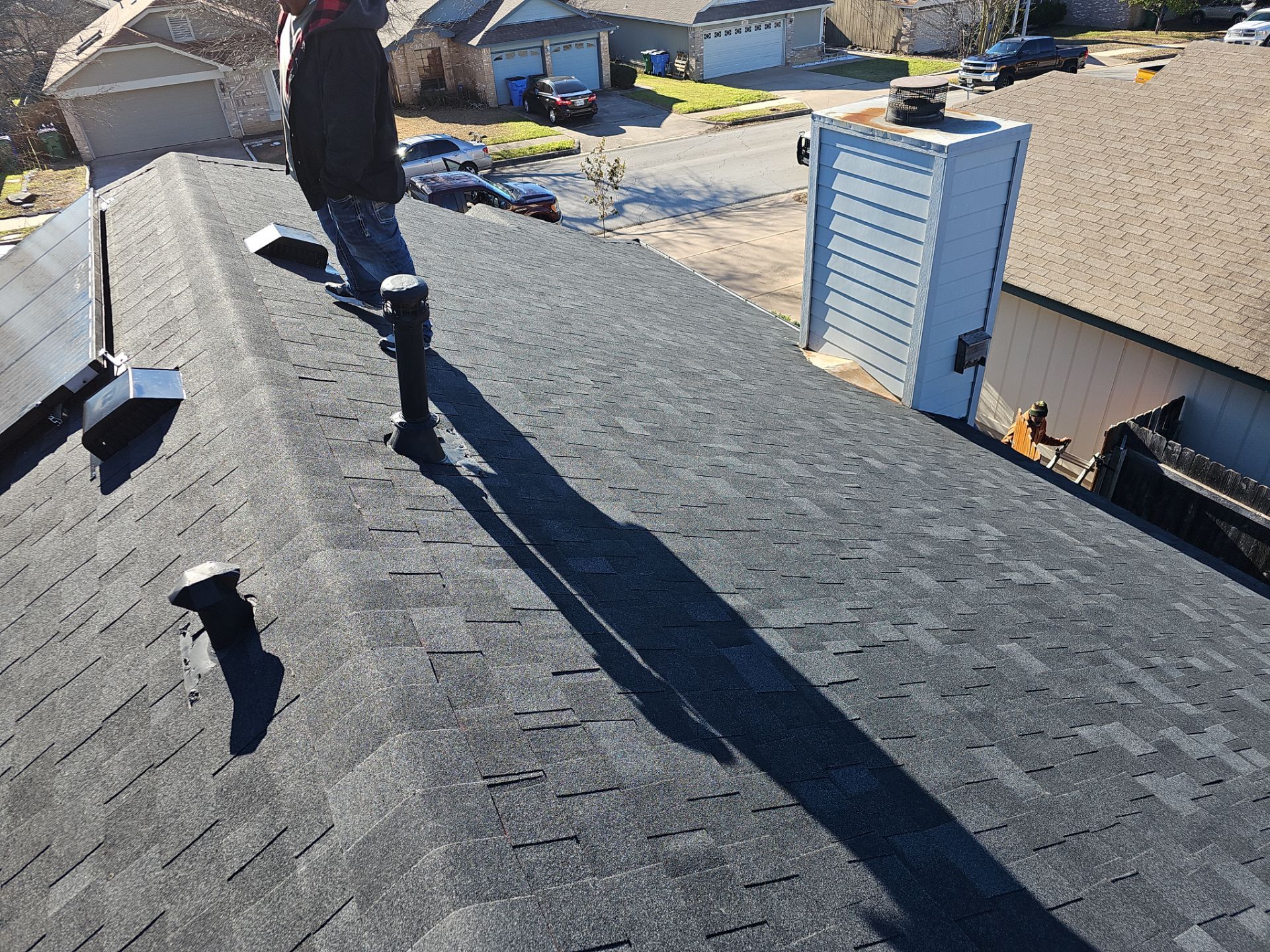 Residential Roofing Installation using Owens Corning Oakridge Onyx Black by DeZign Roofing & Exteriors
