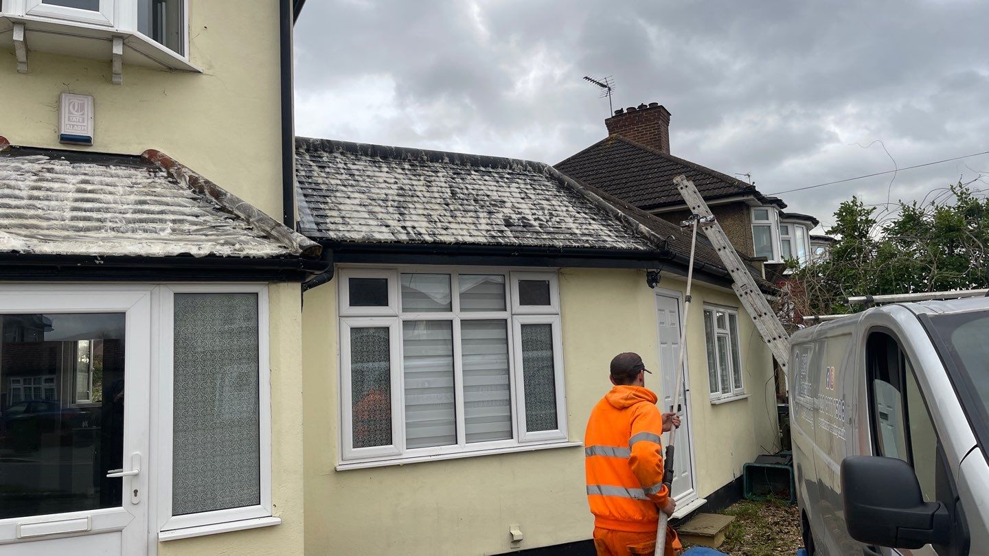 Roof Scraping- Moss Remaval - Biocide using Moss Scraper Blades by Ges Exterior Cleaning ltd