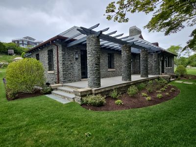 Half Round Copper Gutter Installed on Wedge Buildout in Newport, RI