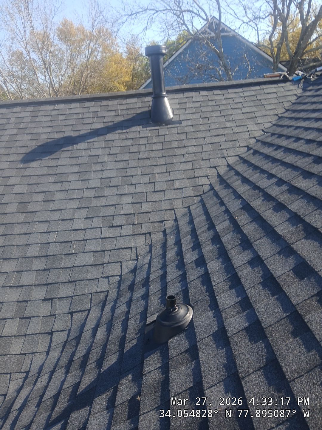 Roof Replacement (FORTIFIED Roof™ System) using CertainTeed Landmark Pro Shingles – Max Def Moire Black in Carolina Beach, NC by your trusted local roofing company near me by RGR Construction and Roofing, LLC